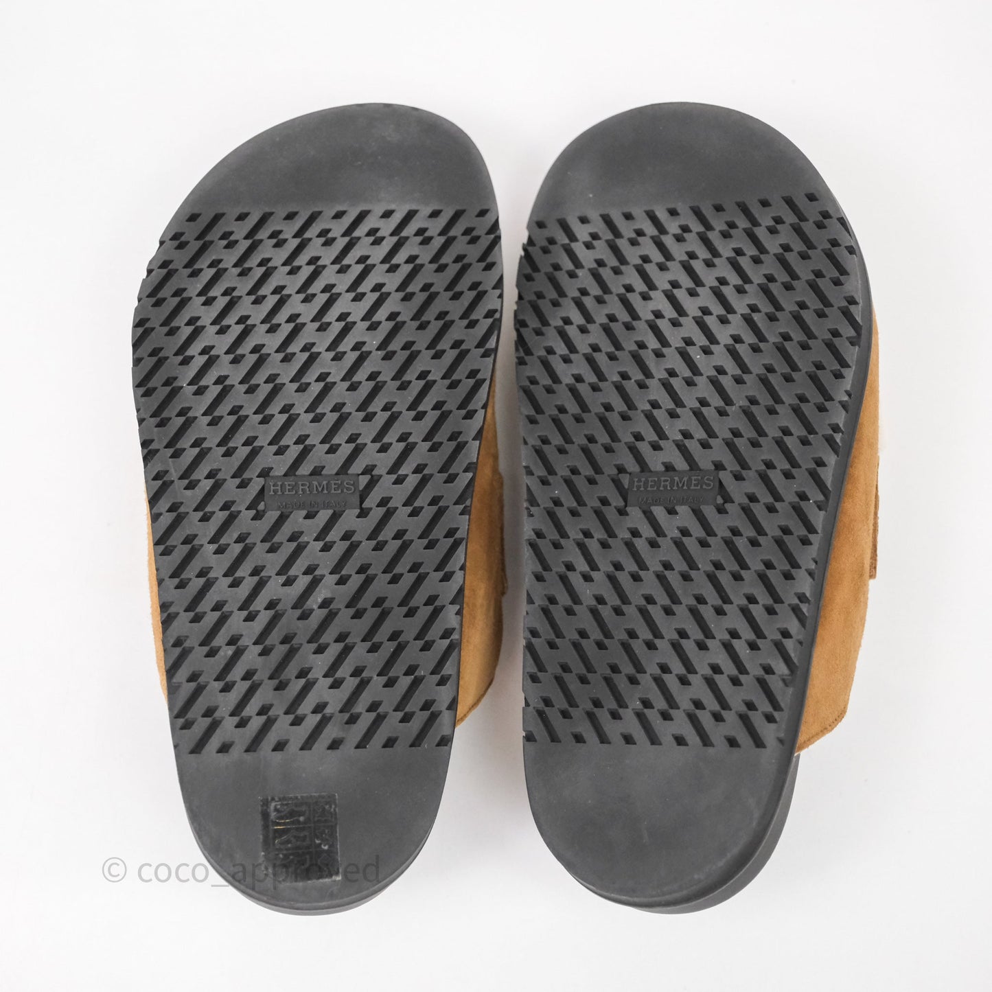 Hermès Suede Goatskin Shearling Go Mules Naturel/Ecru Size 37