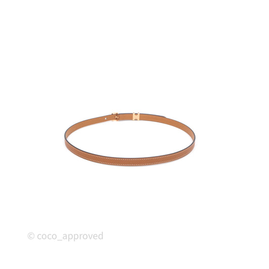 Hermes Pop H 15 Belt Gold Epsom Gold 37 Rose Gold Hardware Size 75