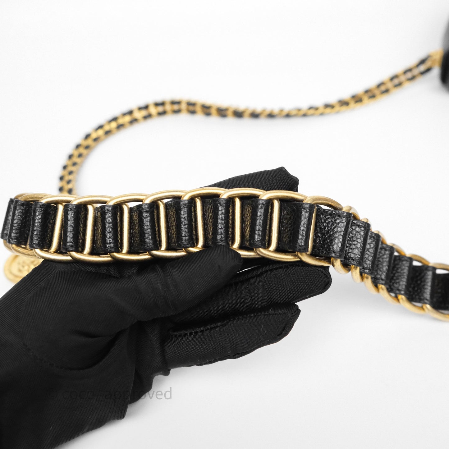 Chanel Mini Flap Bag Coin Charm Soul Chain Black Caviar Aged Gold Hardware