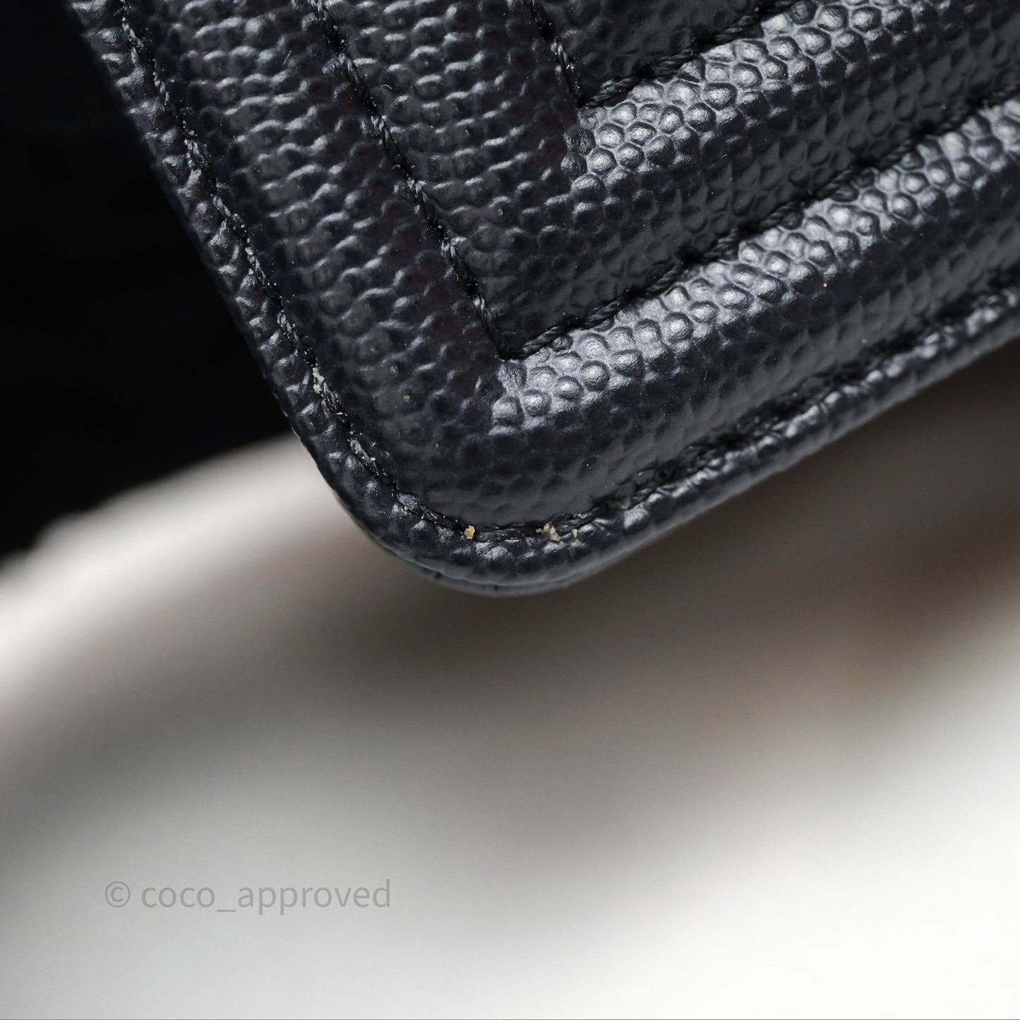 Chanel Medium Boy Chevron Dark Navy Caviar Silver Hardware