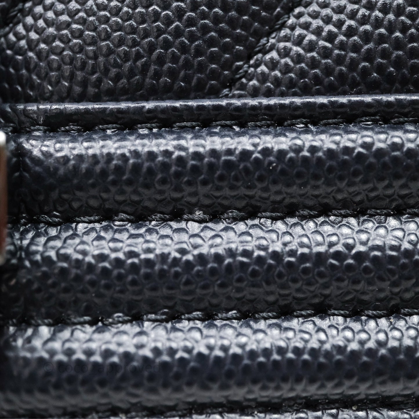 Chanel Medium Boy Chevron Dark Navy Caviar Silver Hardware