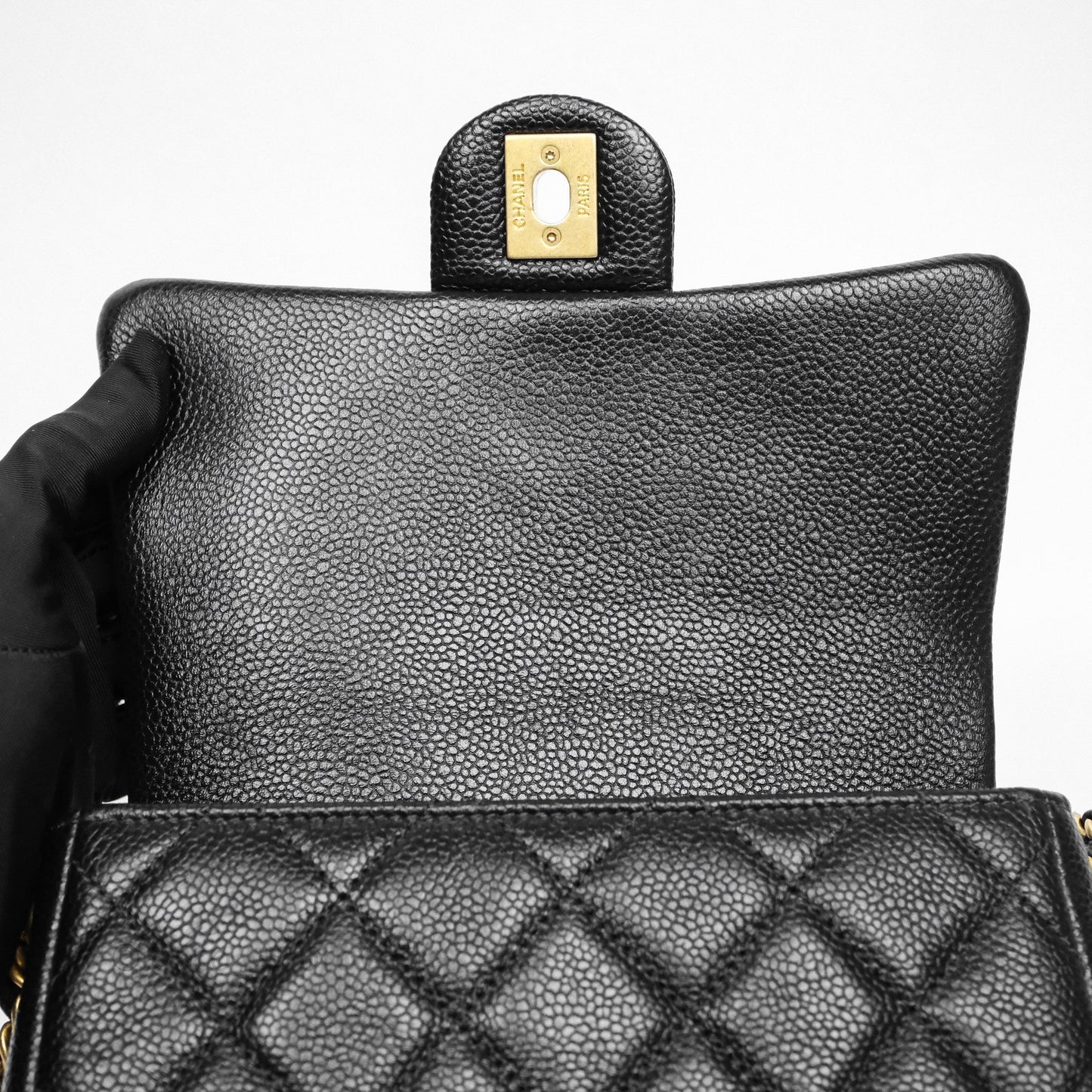 Chanel Mini Flap Bag Coin Charm Soul Chain Black Caviar Aged Gold Hardware