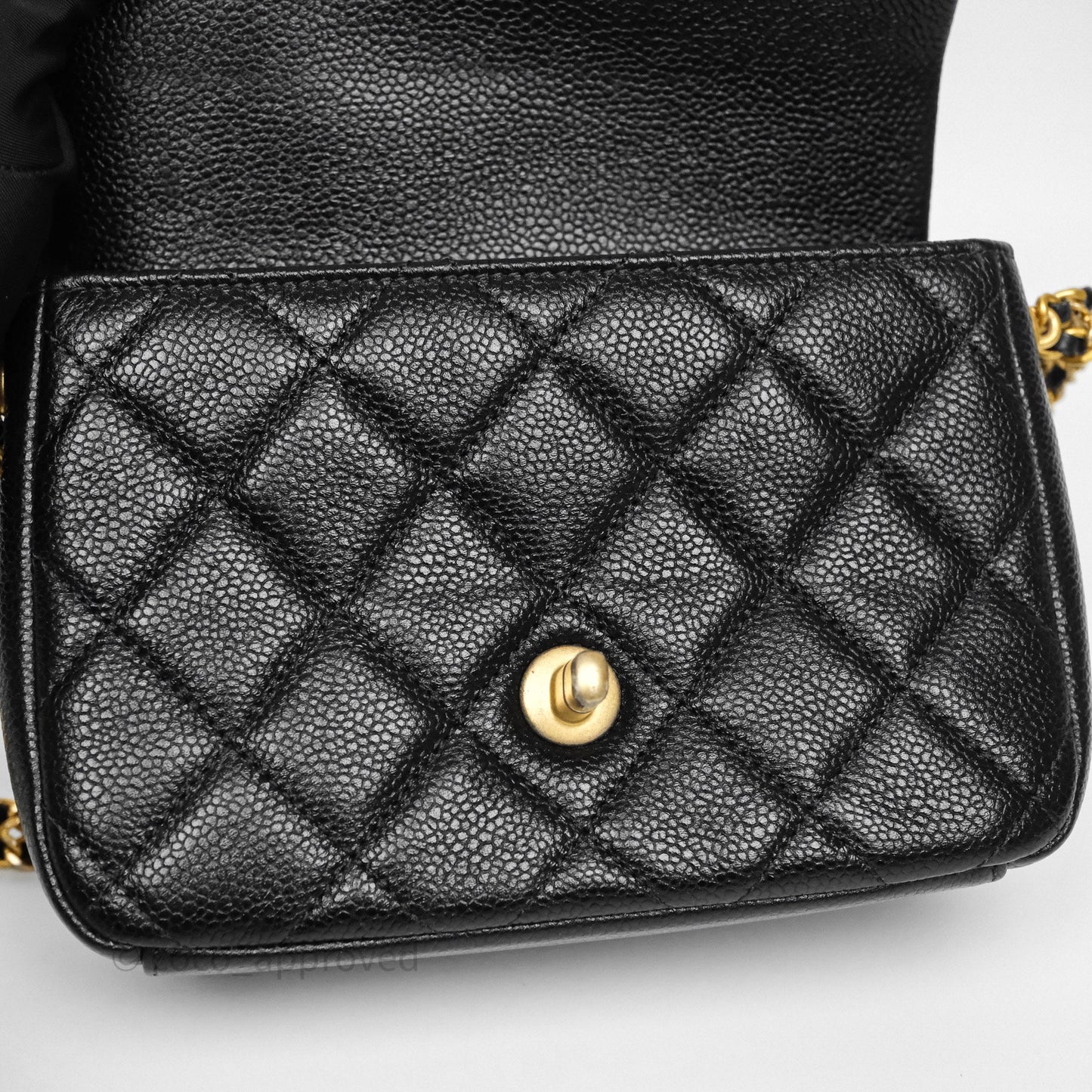 Chanel Mini Flap Bag Coin Charm Soul Chain Black Caviar Aged Gold Hardware