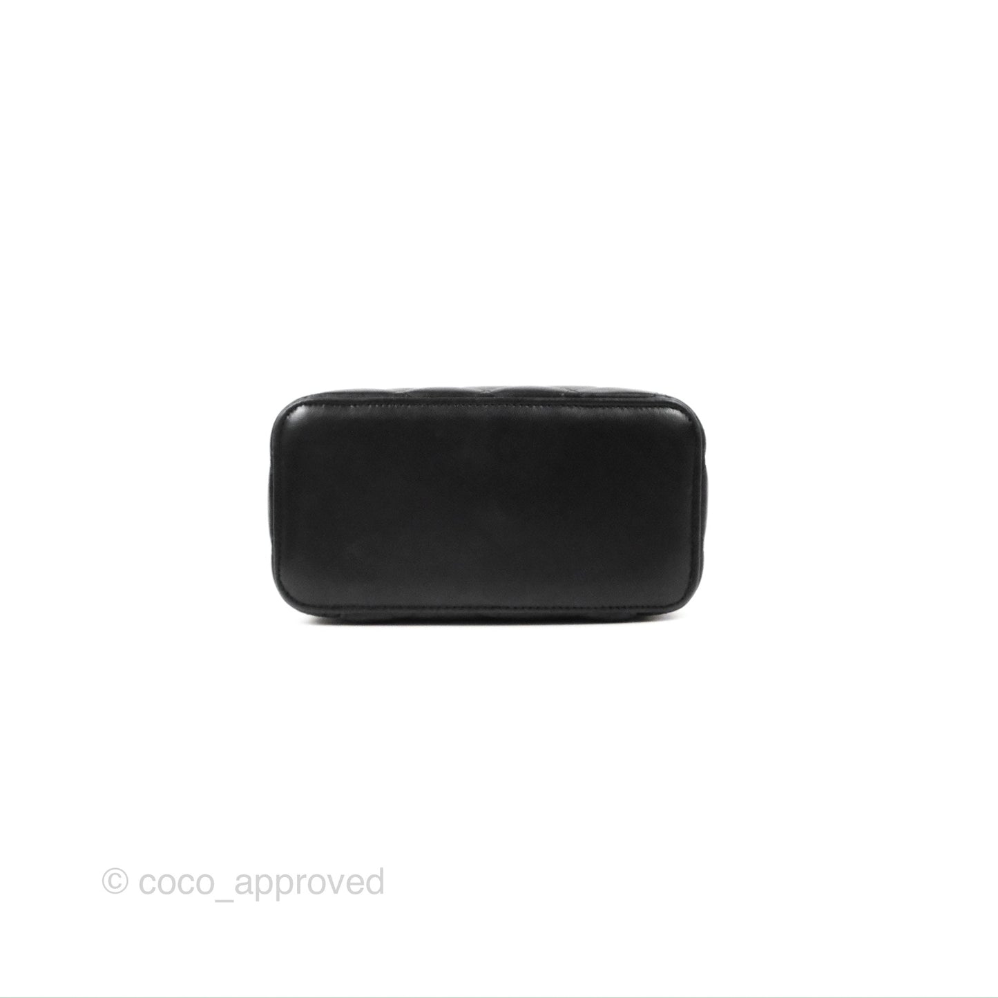 Chanel Vanity Rectangular Top Handle Black Lambskin Gold Hardware