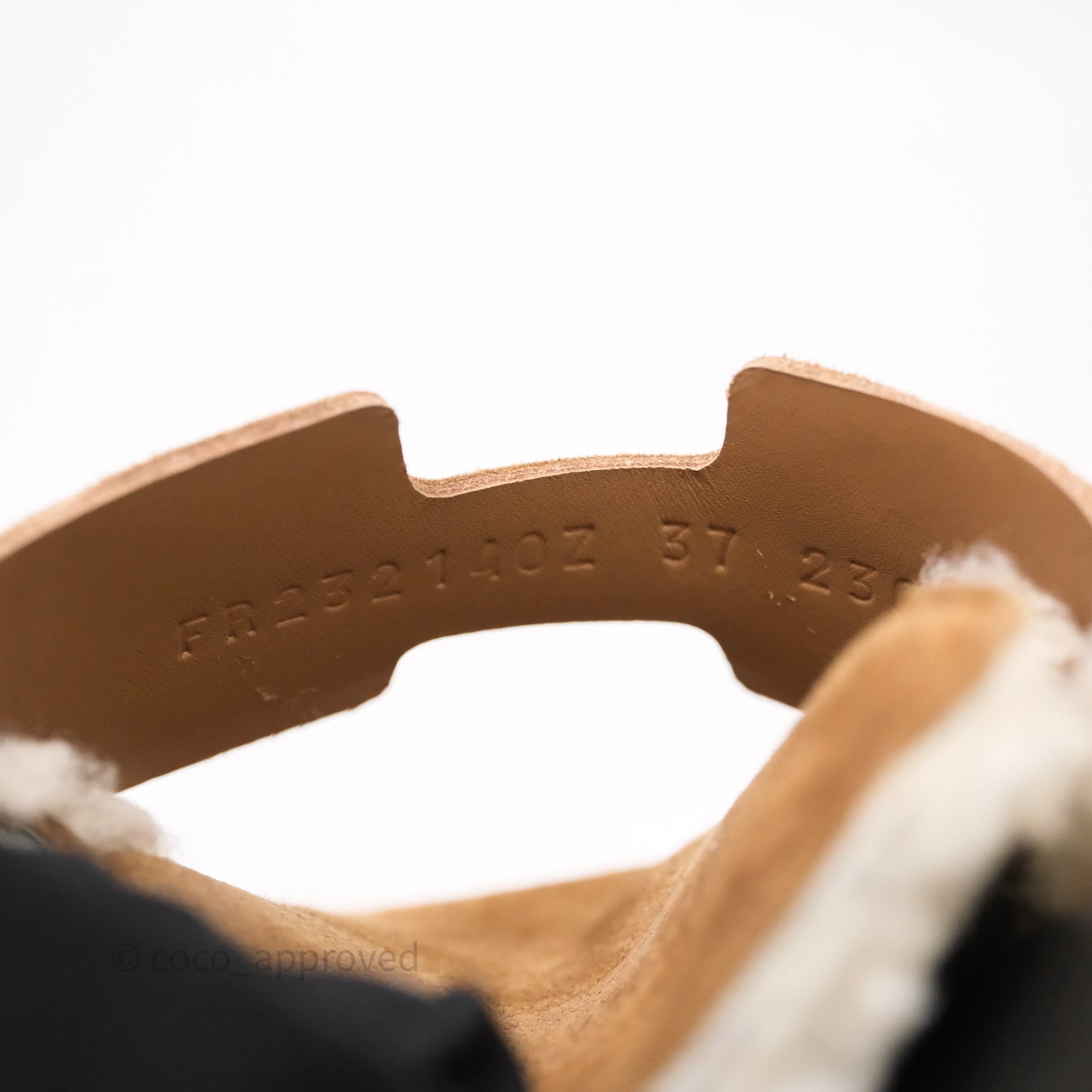 Hermès Suede Goatskin Shearling Go Mules Naturel/Ecru Size 37