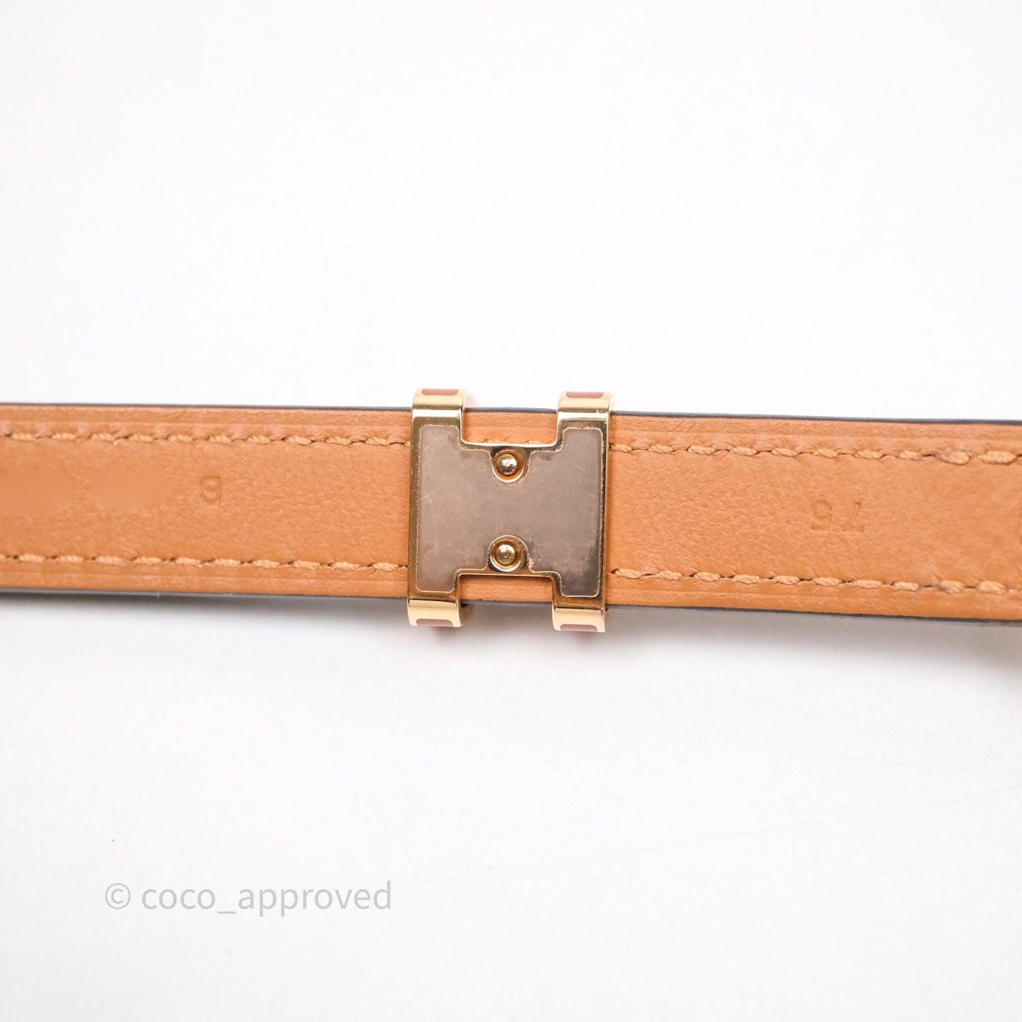 Hermes Pop H 15 Belt Gold Epsom Gold 37 Rose Gold Hardware Size 75