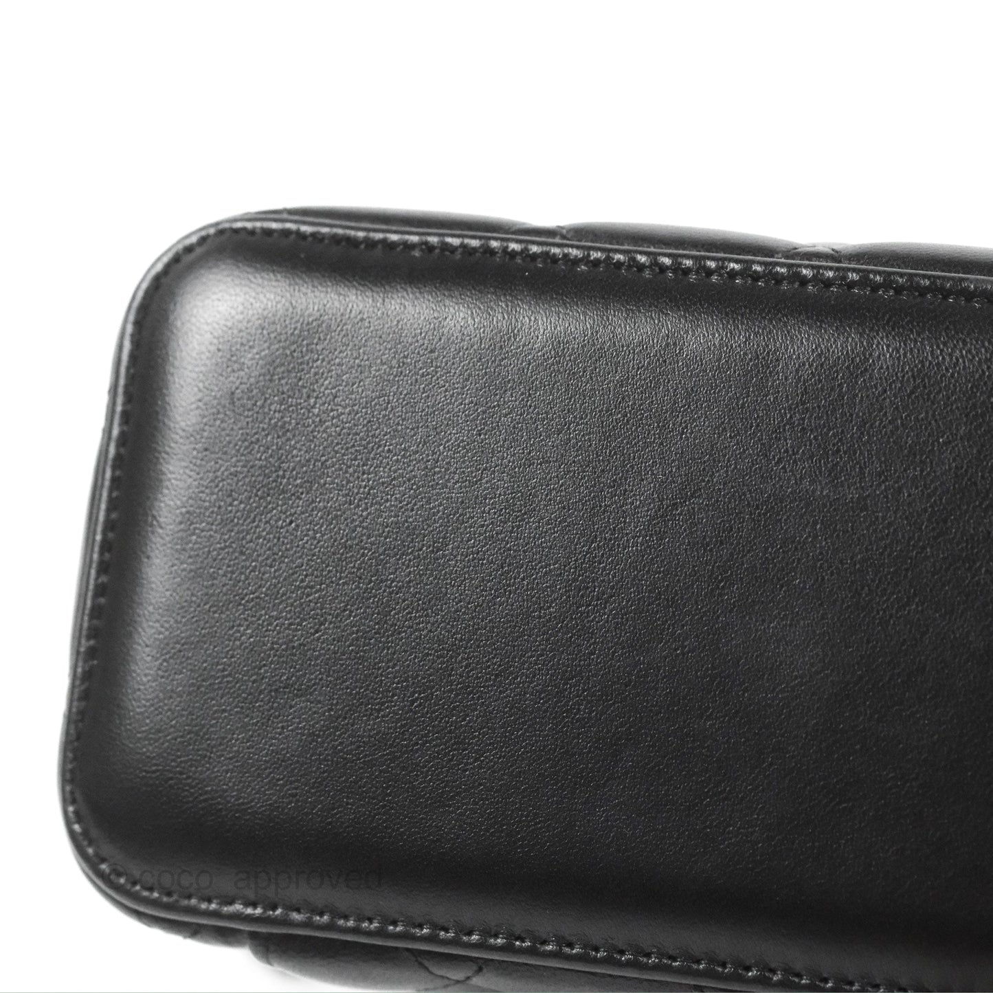 Chanel Vanity Rectangular Top Handle Black Lambskin Gold Hardware