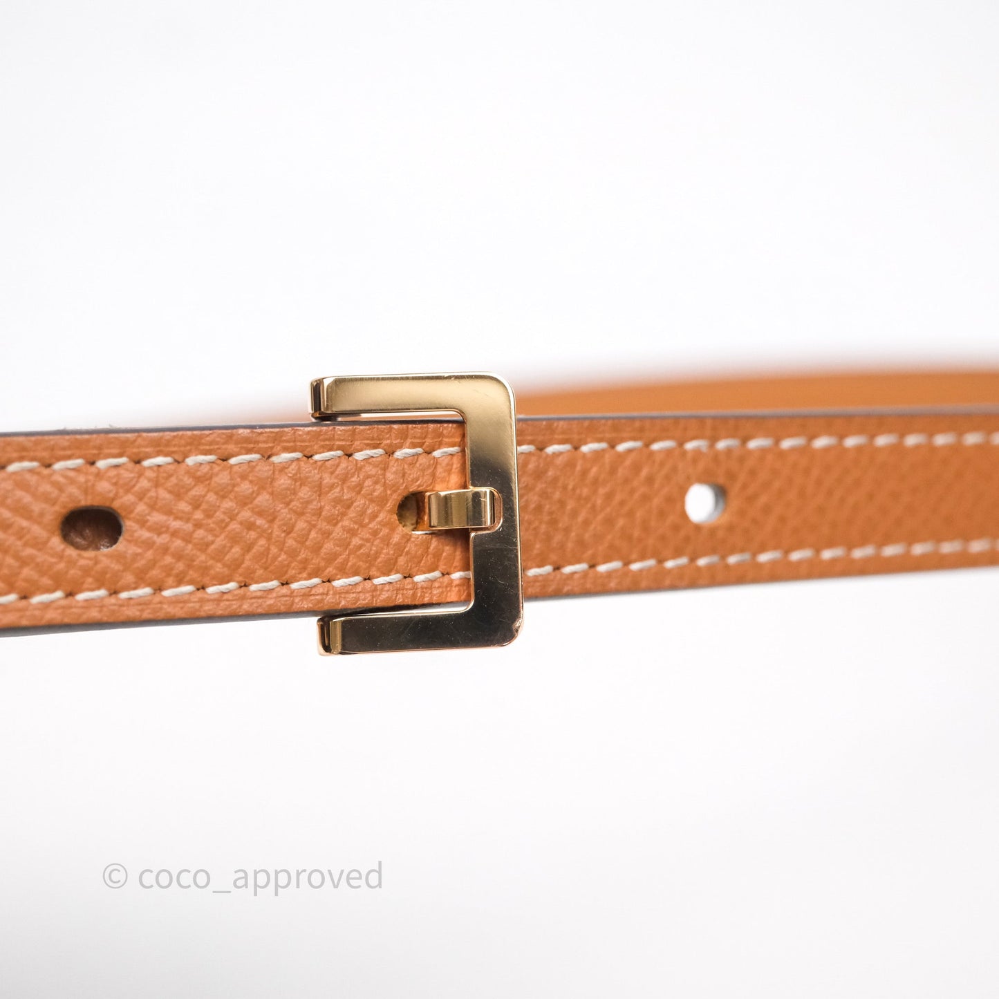 Hermes Pop H 15 Belt Gold Epsom Gold 37 Rose Gold Hardware Size 75