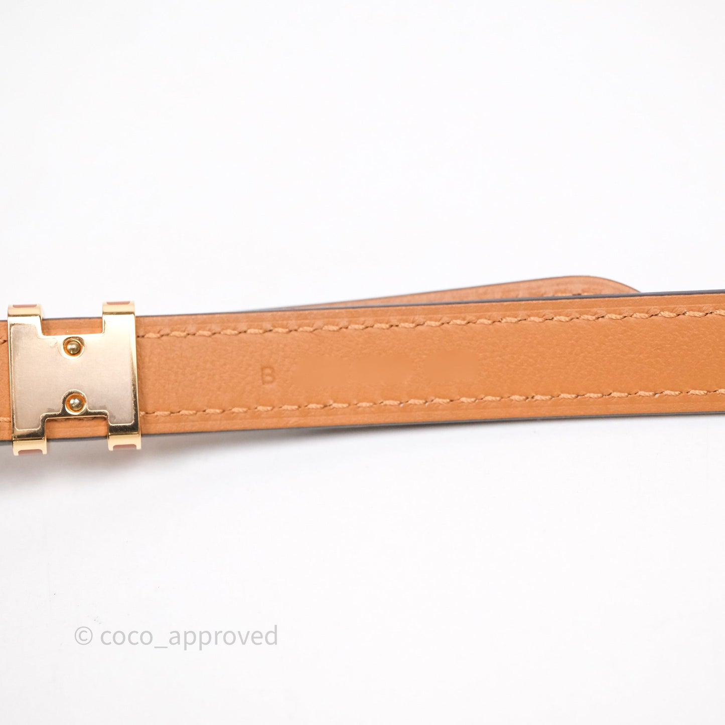 Hermes Pop H 15 Belt Gold Epsom Gold 37 Rose Gold Hardware Size 75