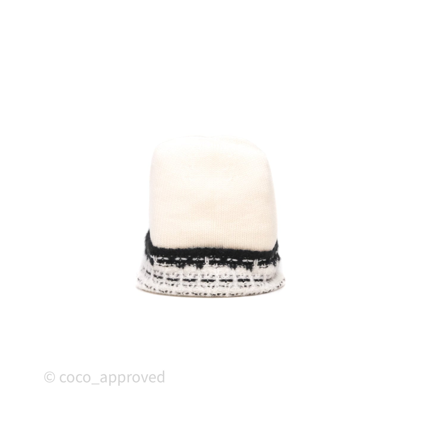 Chanel Coco Mark Knit Beanie Black/White