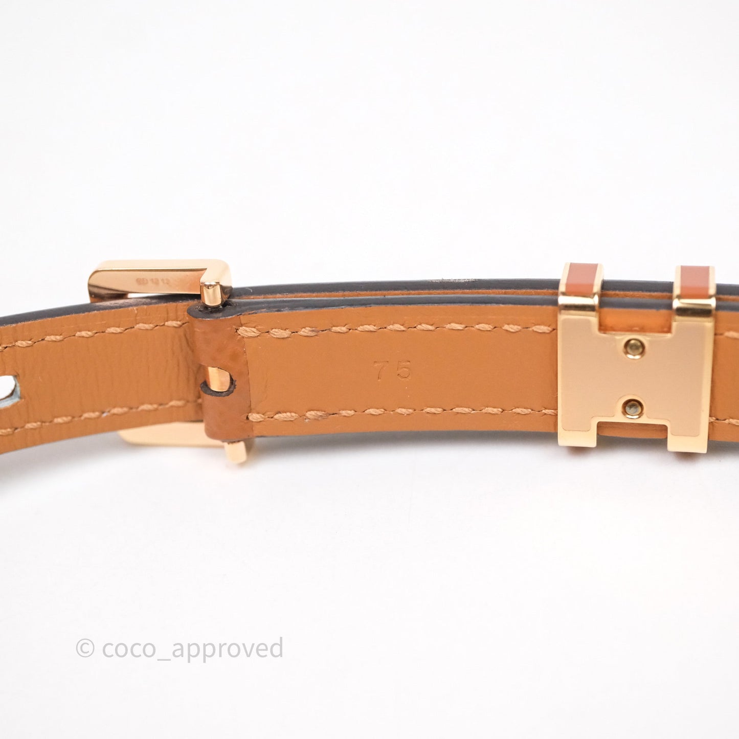 Hermes Pop H 15 Belt Gold Epsom Gold 37 Rose Gold Hardware Size 75