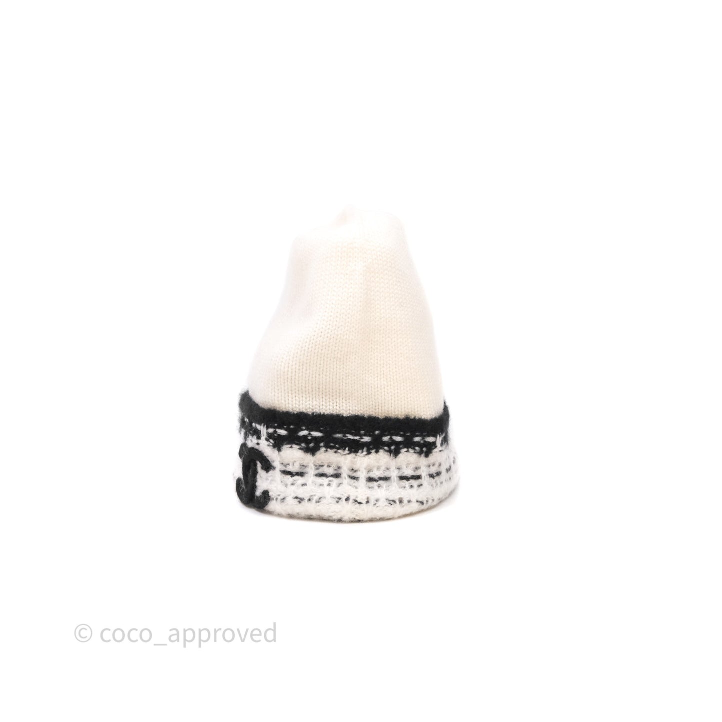 Chanel Coco Mark Knit Beanie Black/White