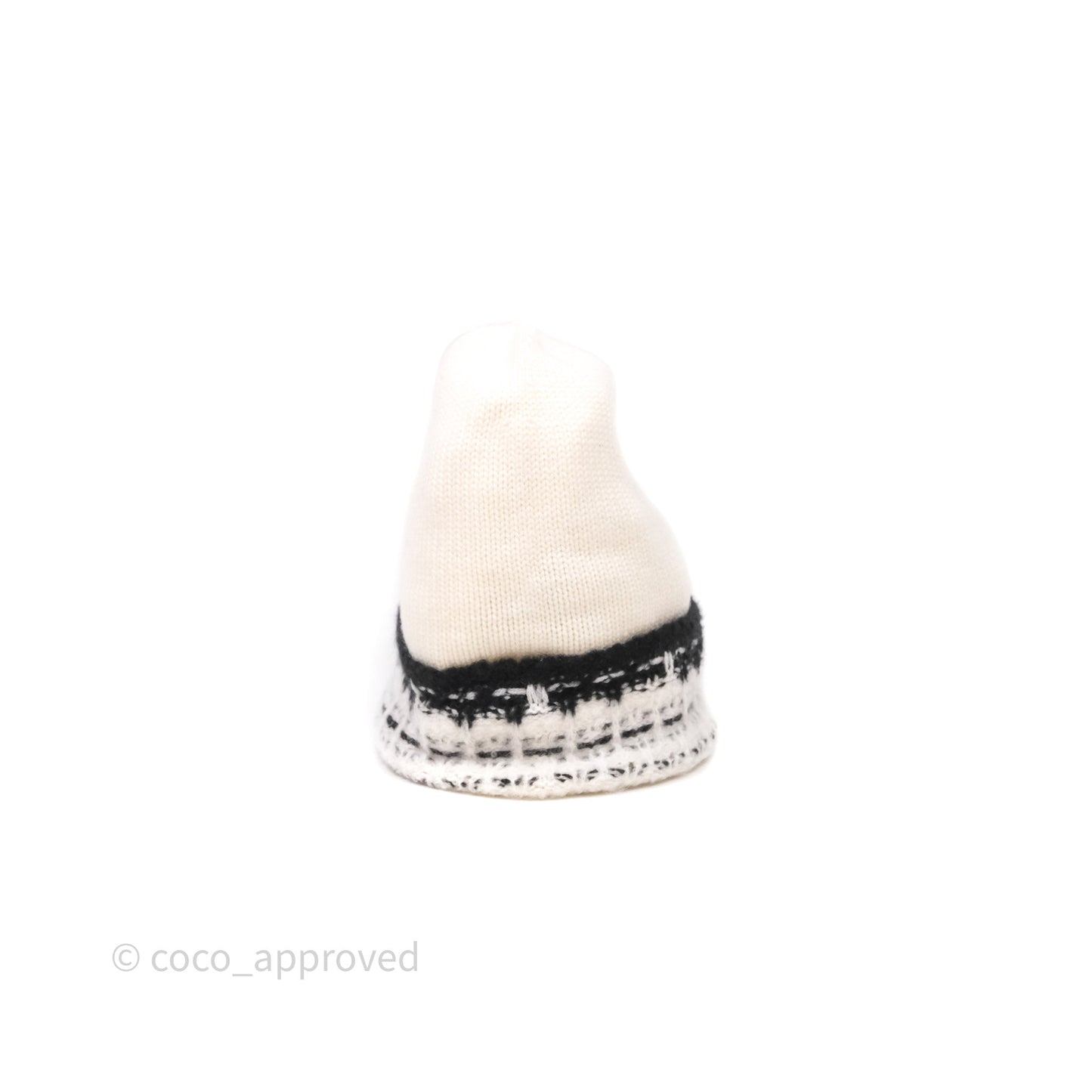 Chanel Coco Mark Knit Beanie Black/White