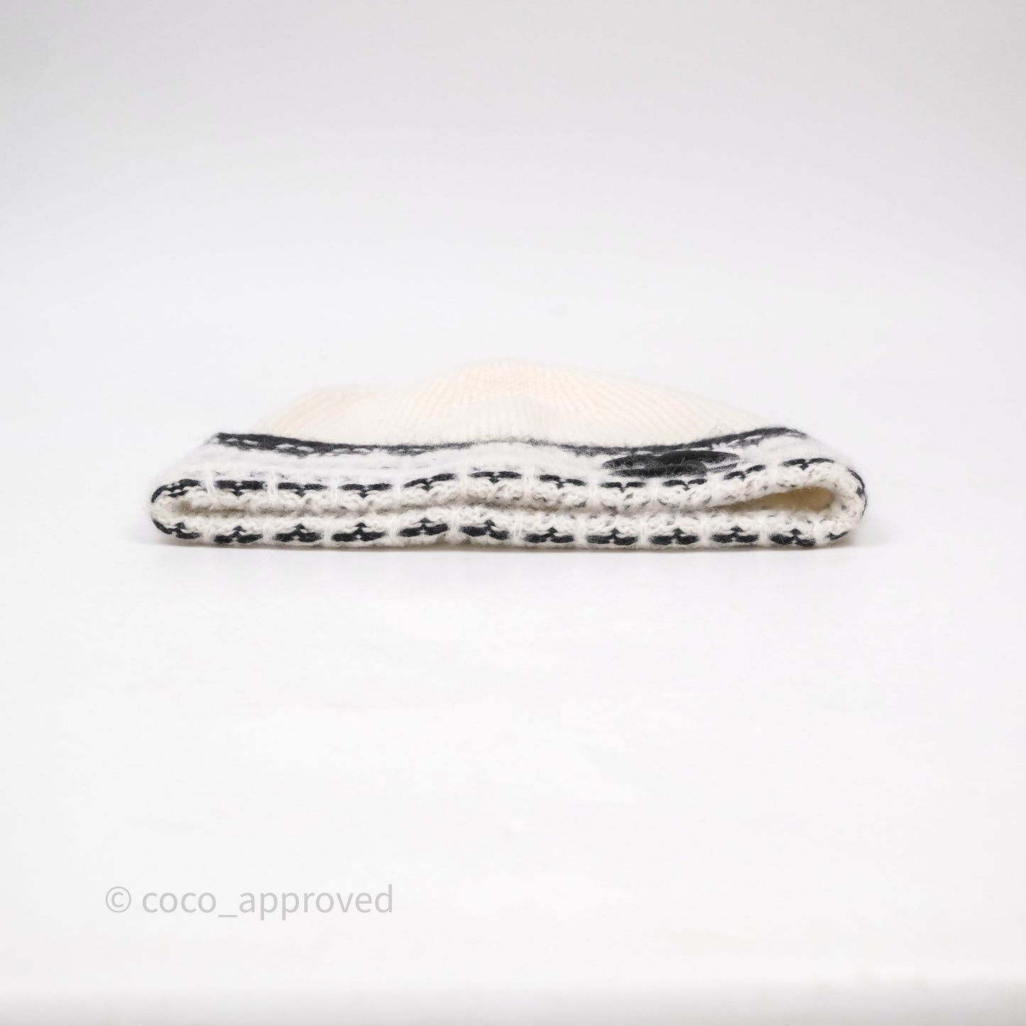 Chanel Coco Mark Knit Beanie Black/White
