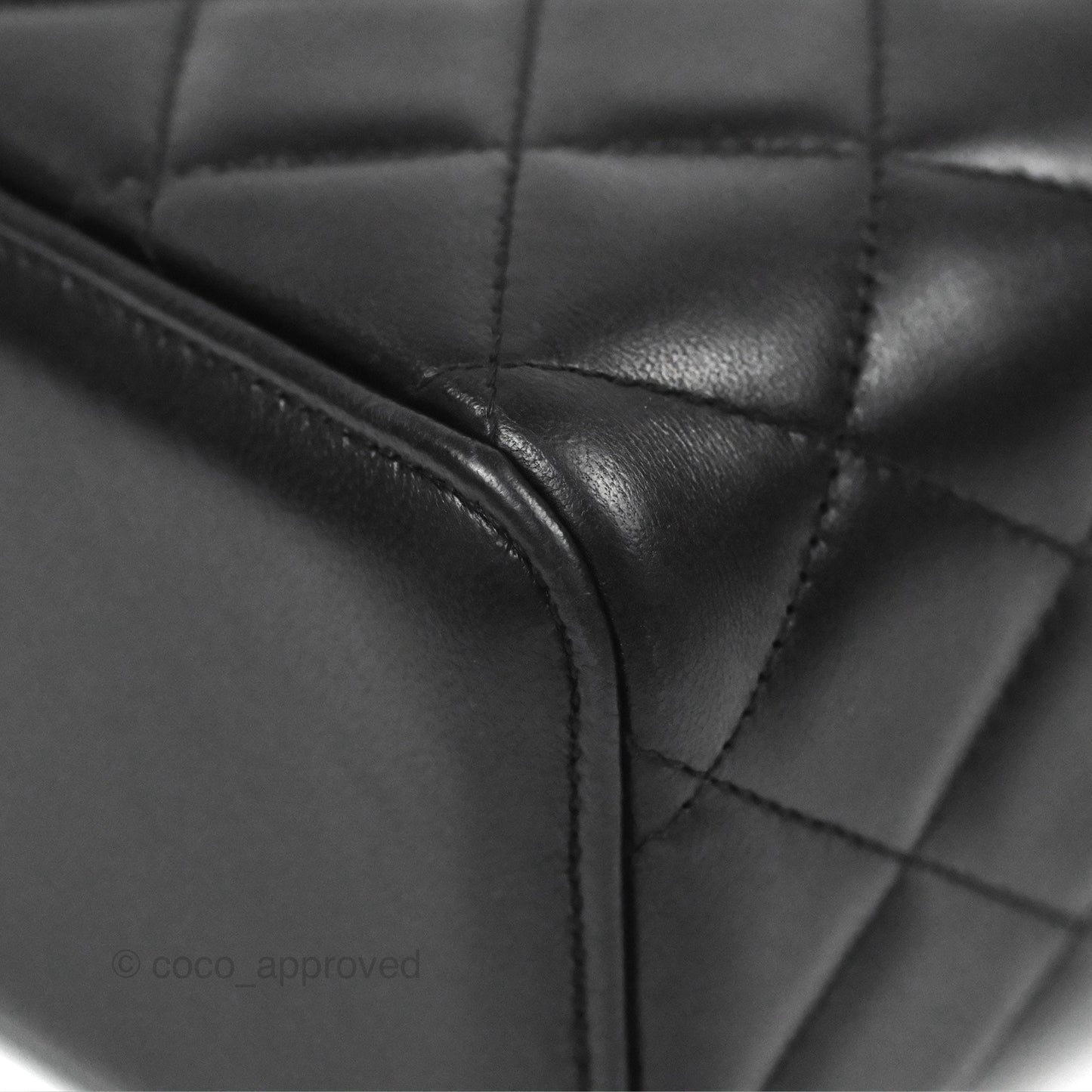Chanel Vanity Rectangular Top Handle Black Lambskin Gold Hardware