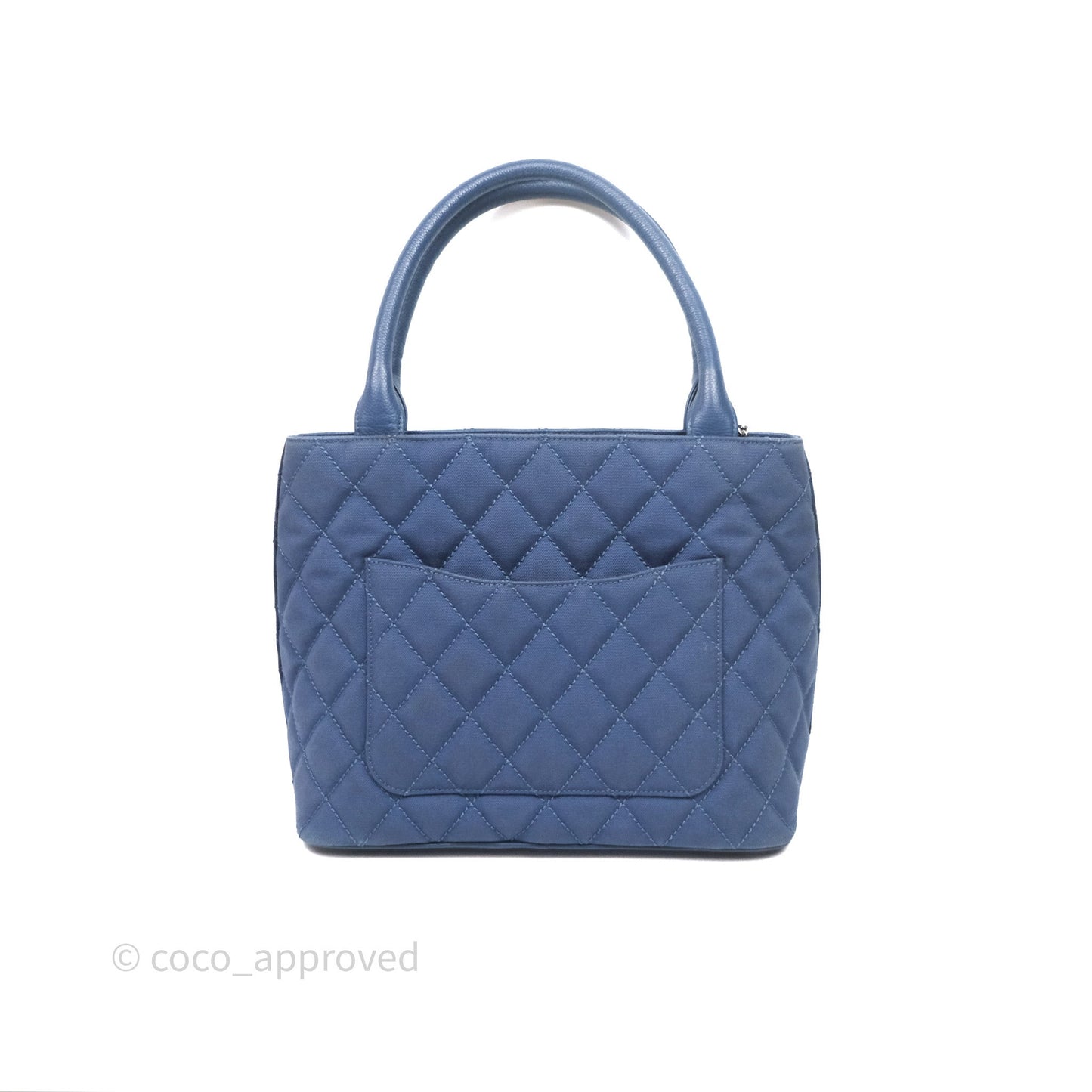 Chanel Blue Caviar Tassel Canvas Tote Bag