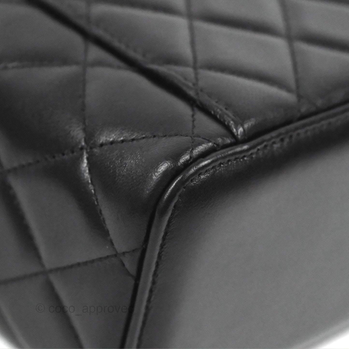 Chanel Vanity Rectangular Top Handle Black Lambskin Gold Hardware