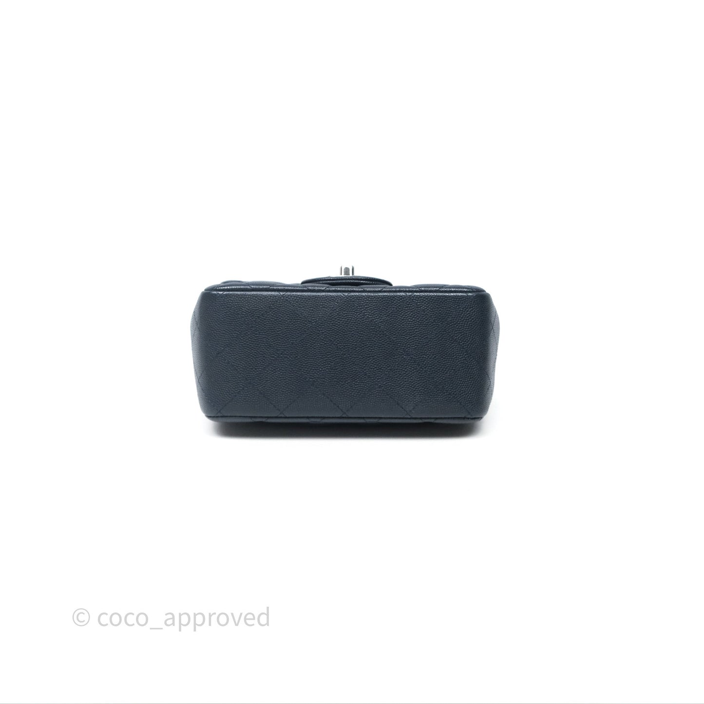 Chanel Quilted Mini Square Navy Caviar Silver Hardware