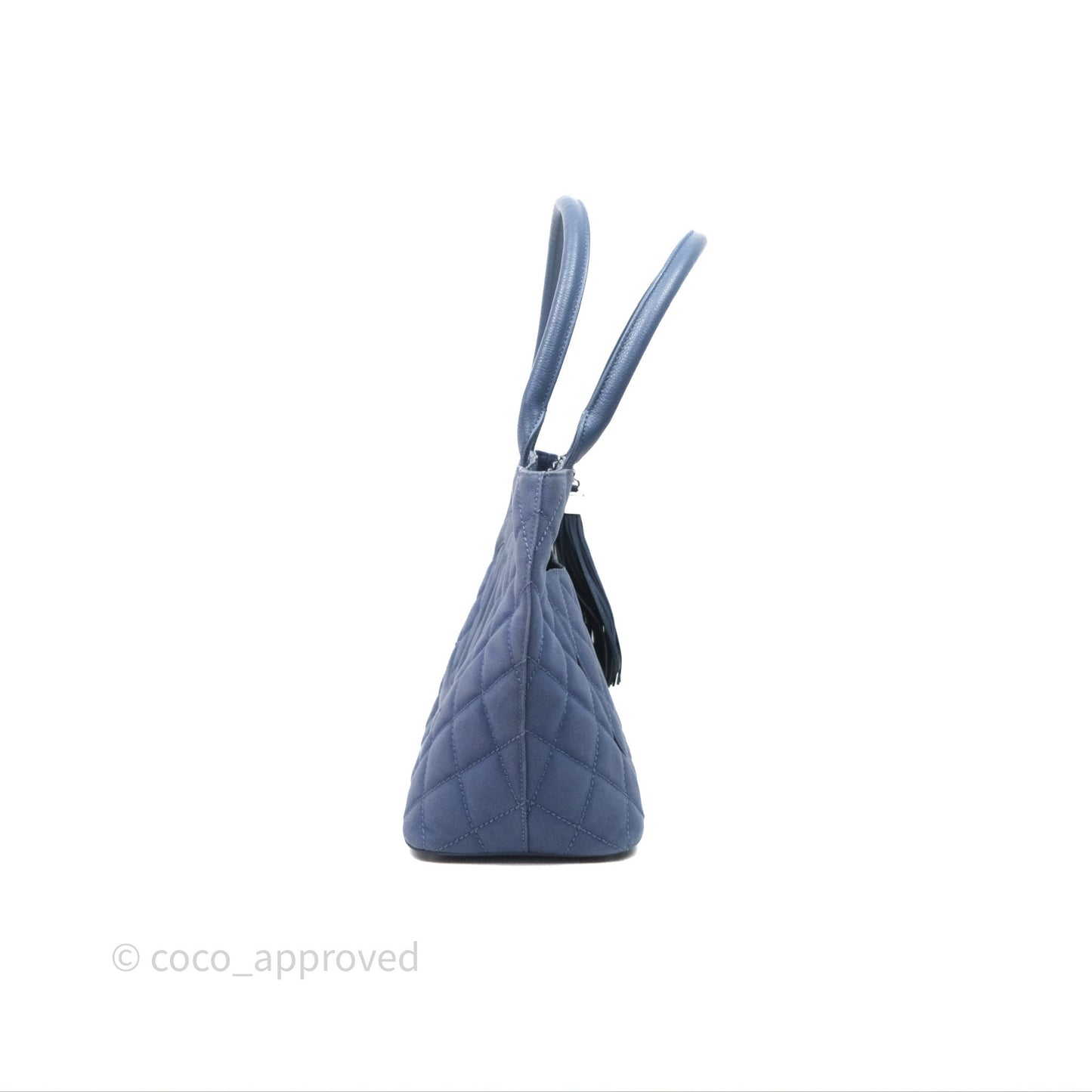 Chanel Blue Caviar Tassel Canvas Tote Bag