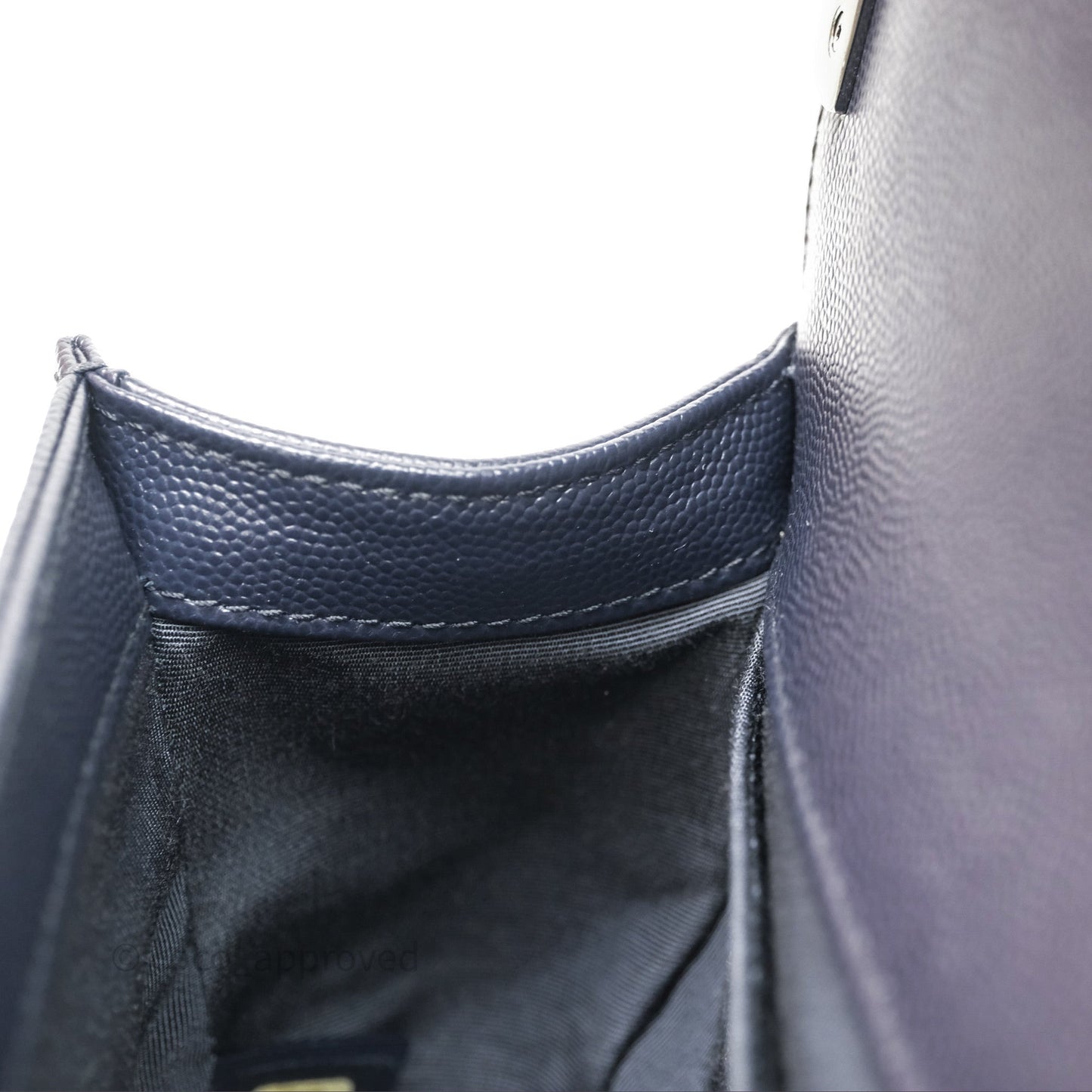 Chanel Medium Boy Chevron Dark Navy Caviar Silver Hardware