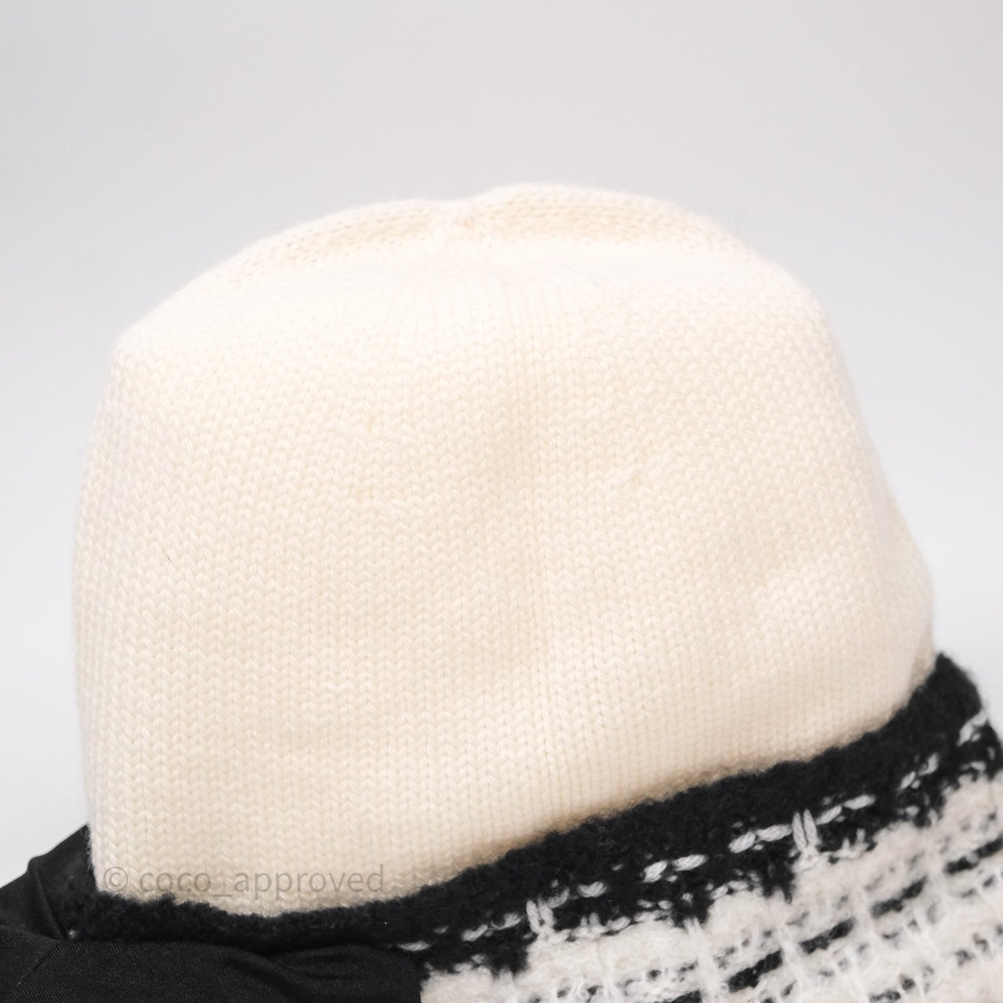 Chanel Coco Mark Knit Beanie Black/White