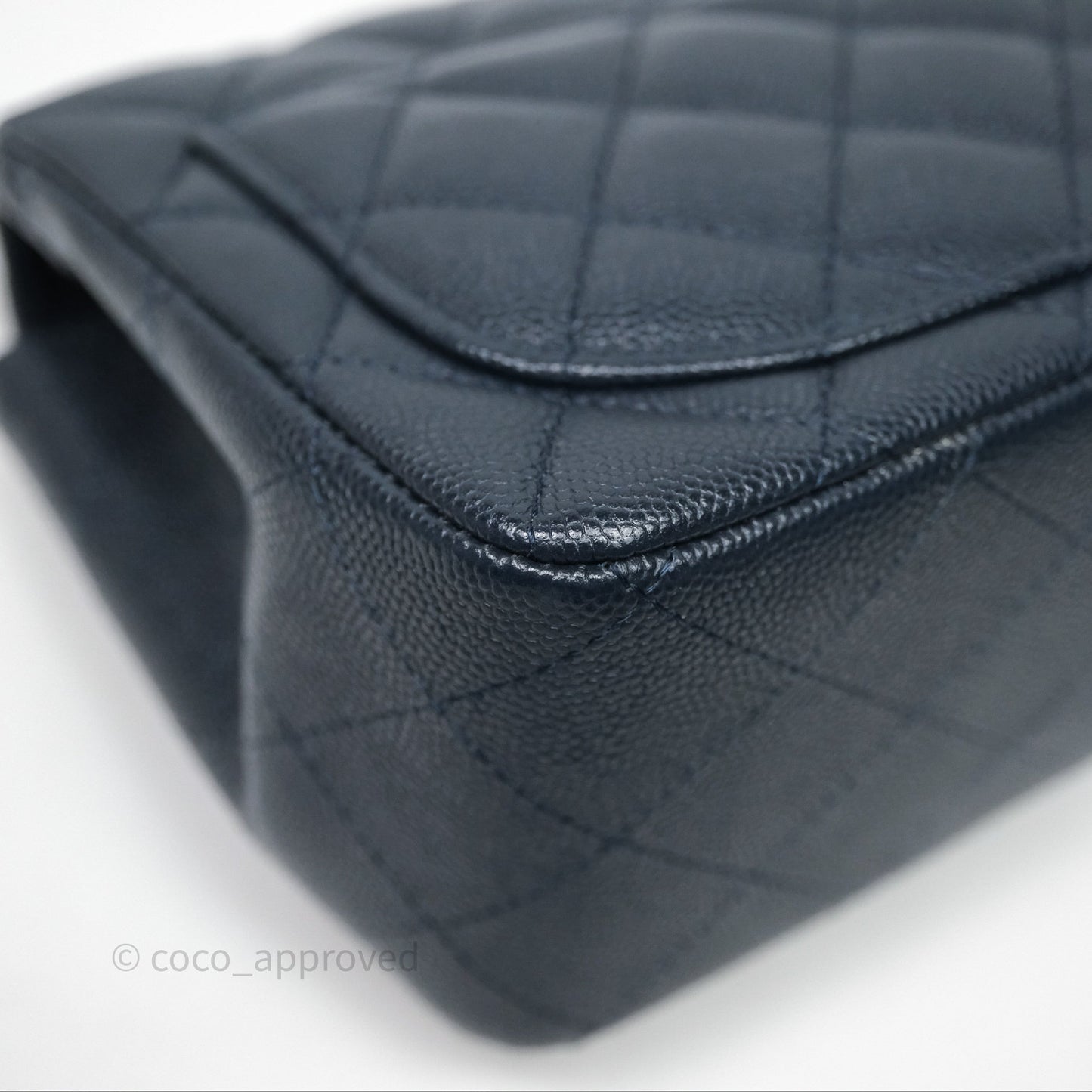Chanel Quilted Mini Square Navy Caviar Silver Hardware