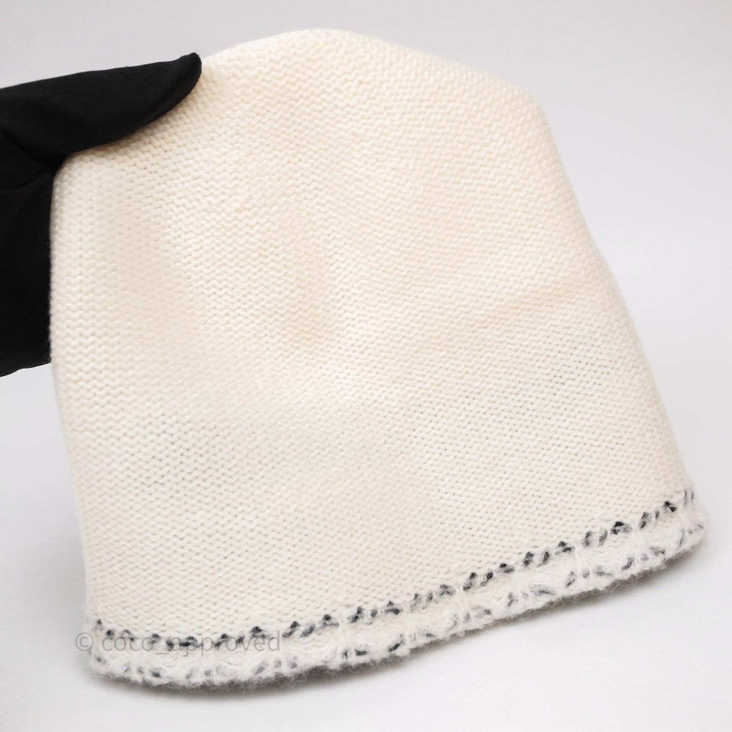 Chanel Coco Mark Knit Beanie Black/White