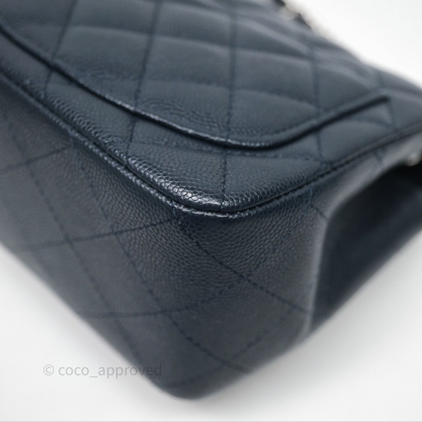 Chanel Quilted Mini Square Navy Caviar Silver Hardware