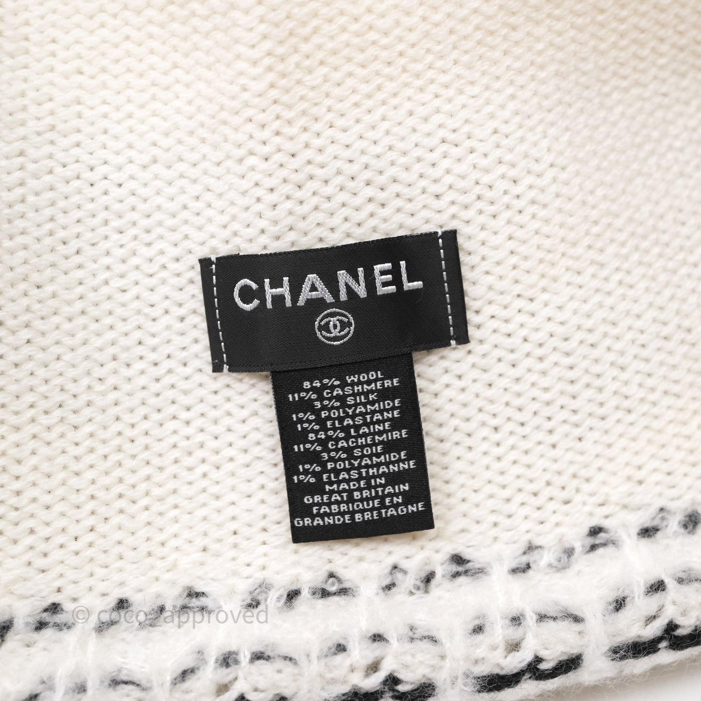 Chanel Coco Mark Knit Beanie Black/White