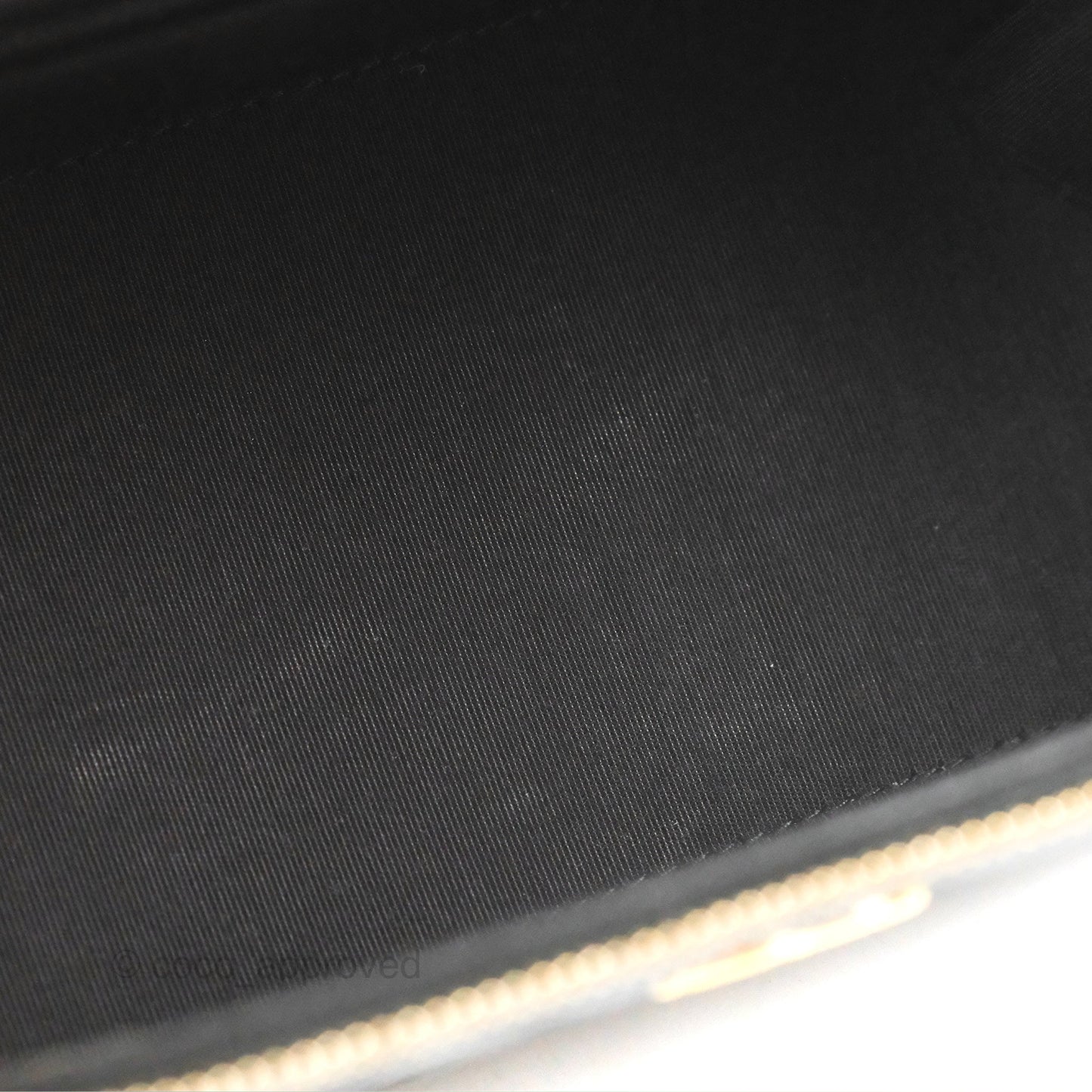 Chanel Vanity Rectangular Top Handle Black Lambskin Gold Hardware