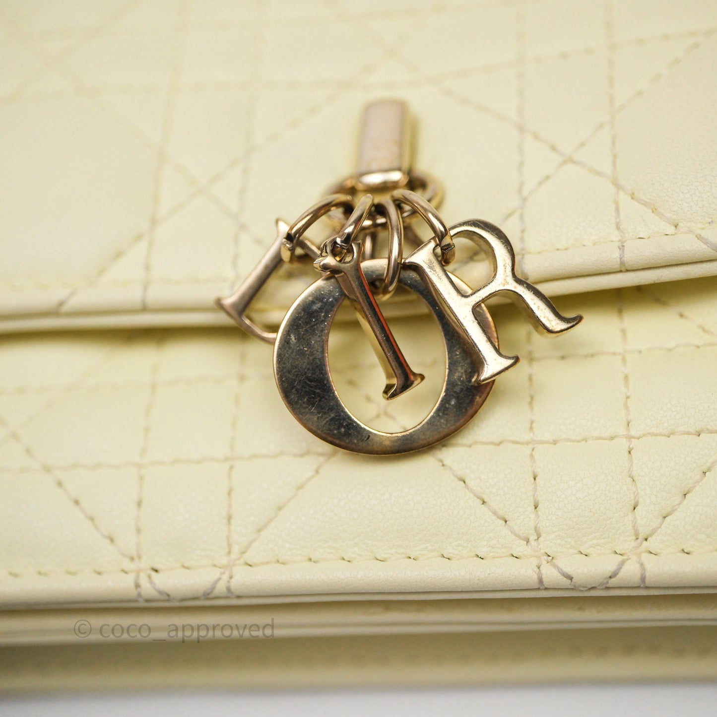Christian Dior My Dior Mini Bag Yellow Cannage Lambskin Gold Hardware
