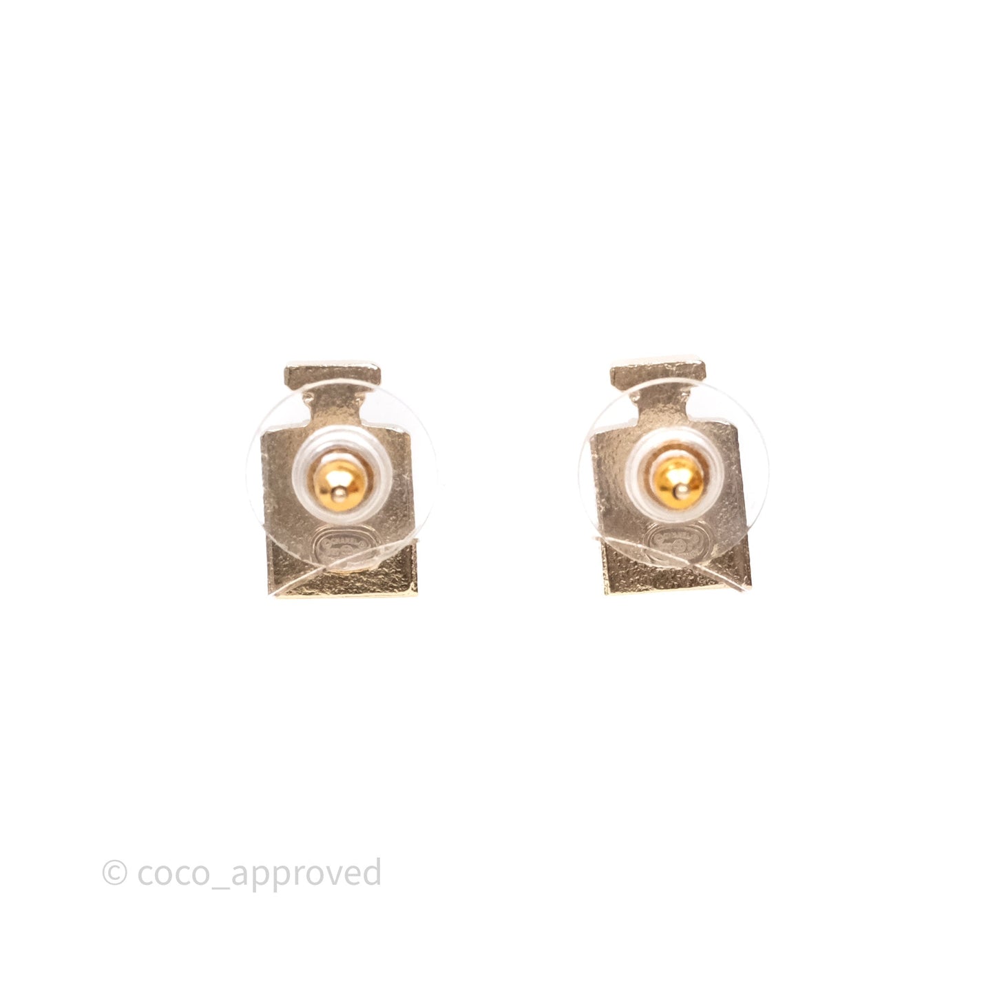 Chanel No.5 Perfume Bottle Earrings Gold Tone 20C
