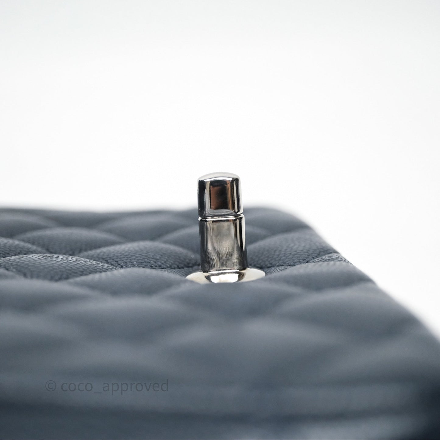 Chanel Quilted Mini Square Navy Caviar Silver Hardware