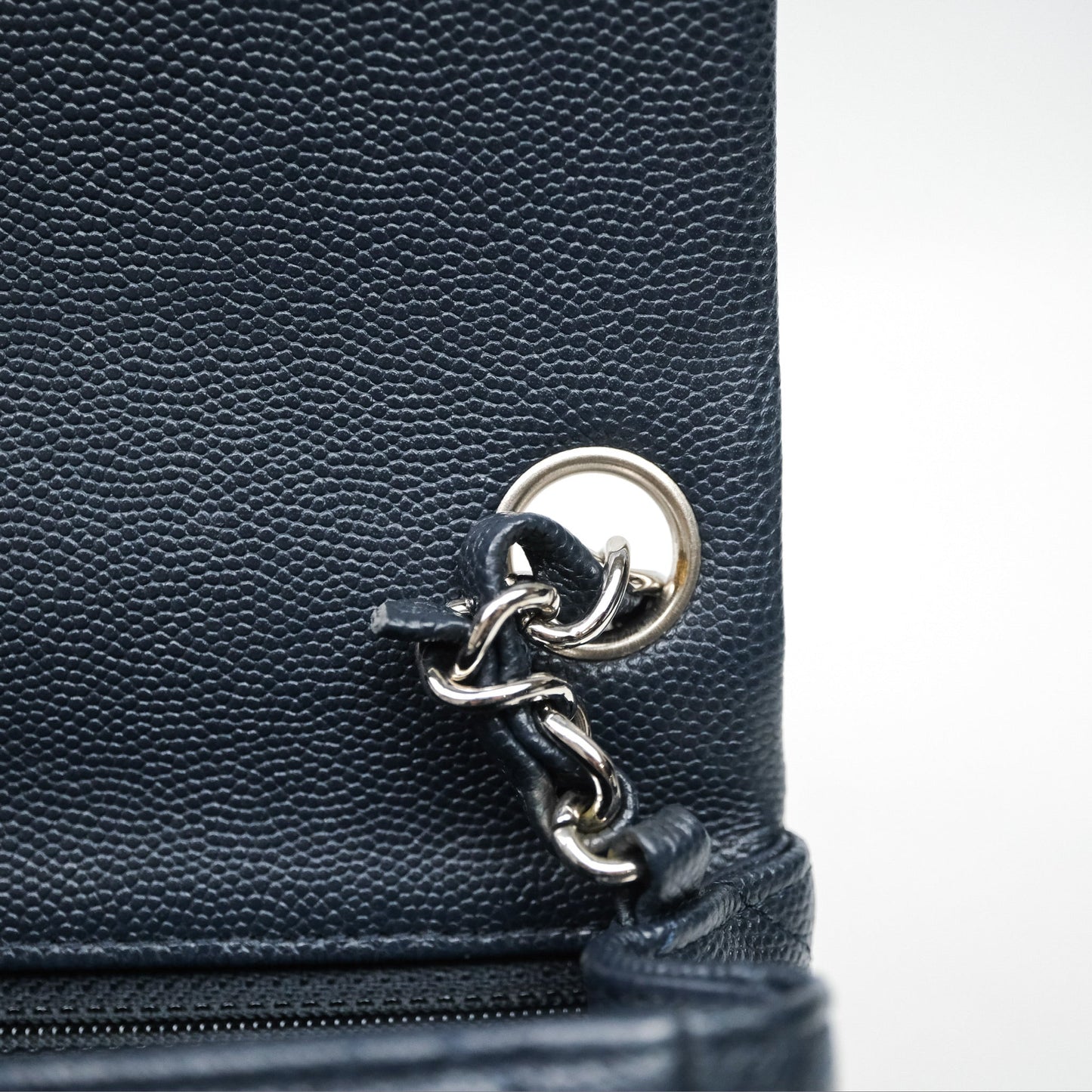 Chanel Quilted Mini Square Navy Caviar Silver Hardware