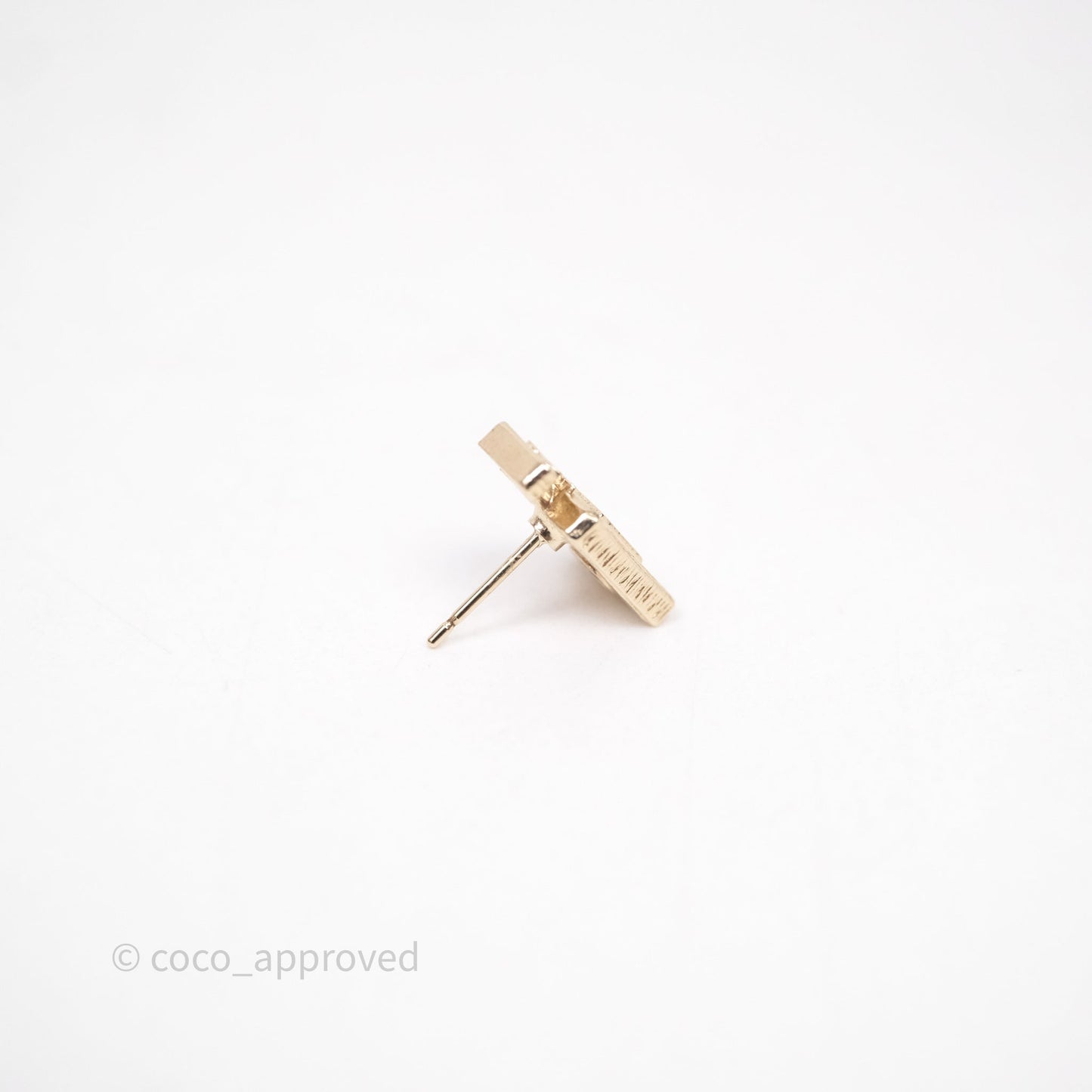 Chanel No.5 Perfume Bottle Earrings Gold Tone 20C