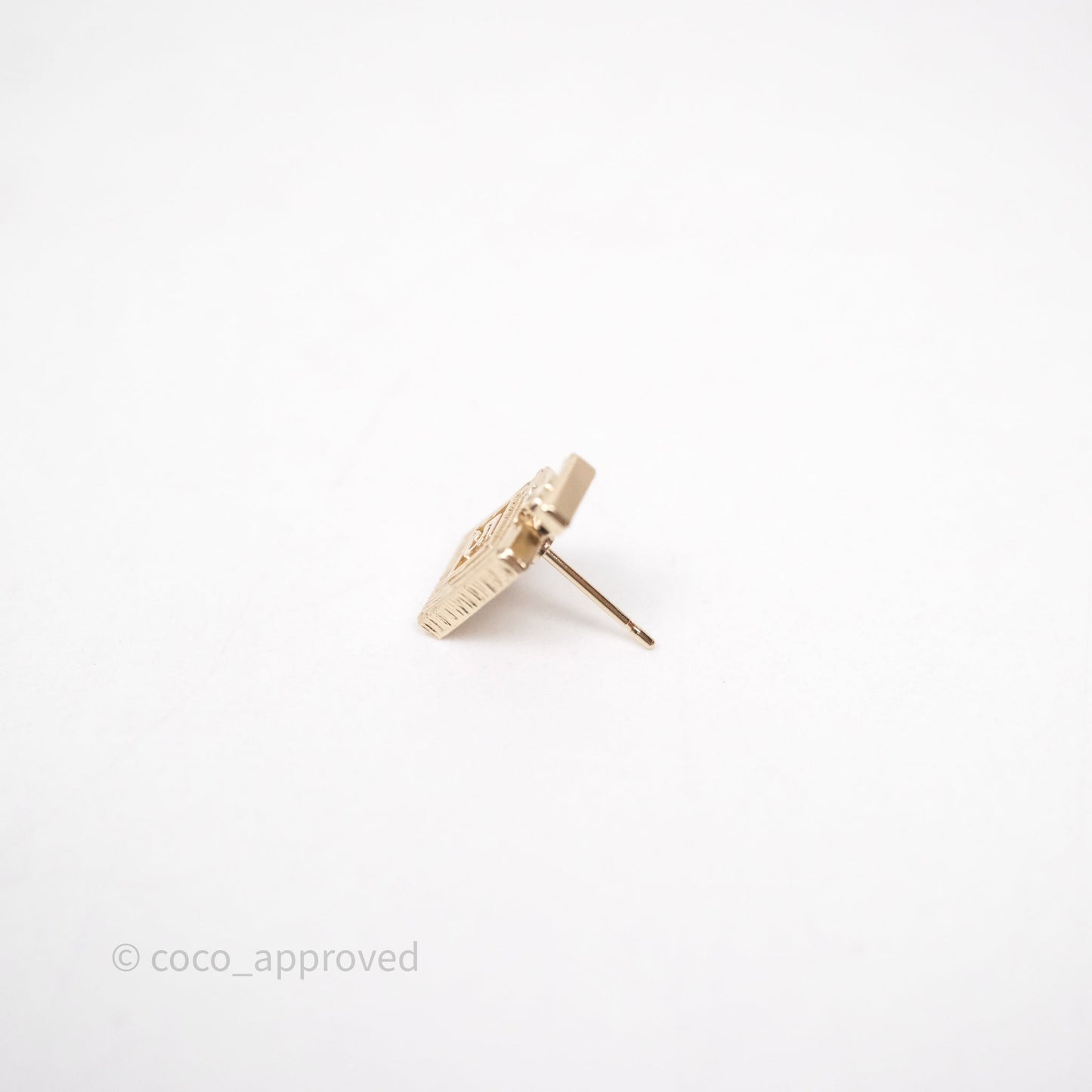 Chanel No.5 Perfume Bottle Earrings Gold Tone 20C