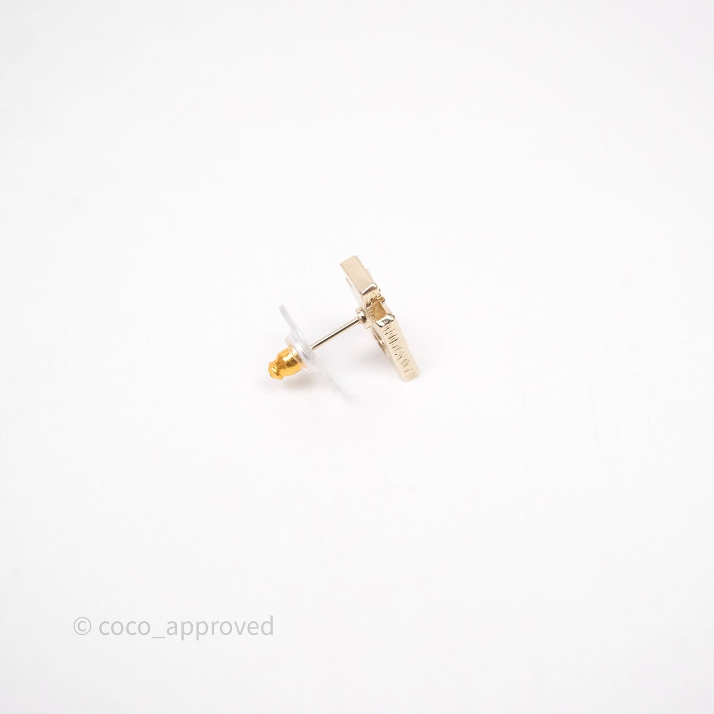 Chanel No.5 Perfume Bottle Earrings Gold Tone 20C