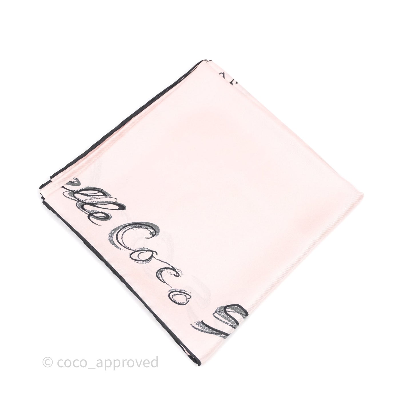 Chanel Logo Pink Silk Scarf 90
