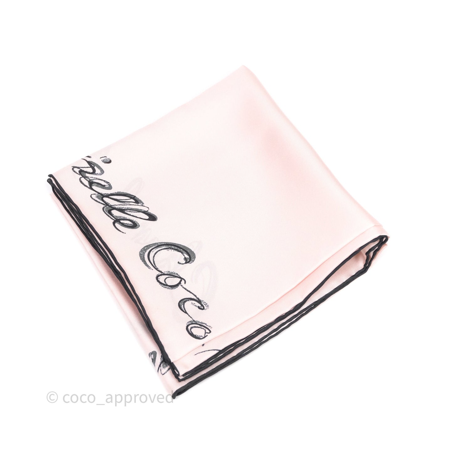 Chanel Logo Pink Silk Scarf 90