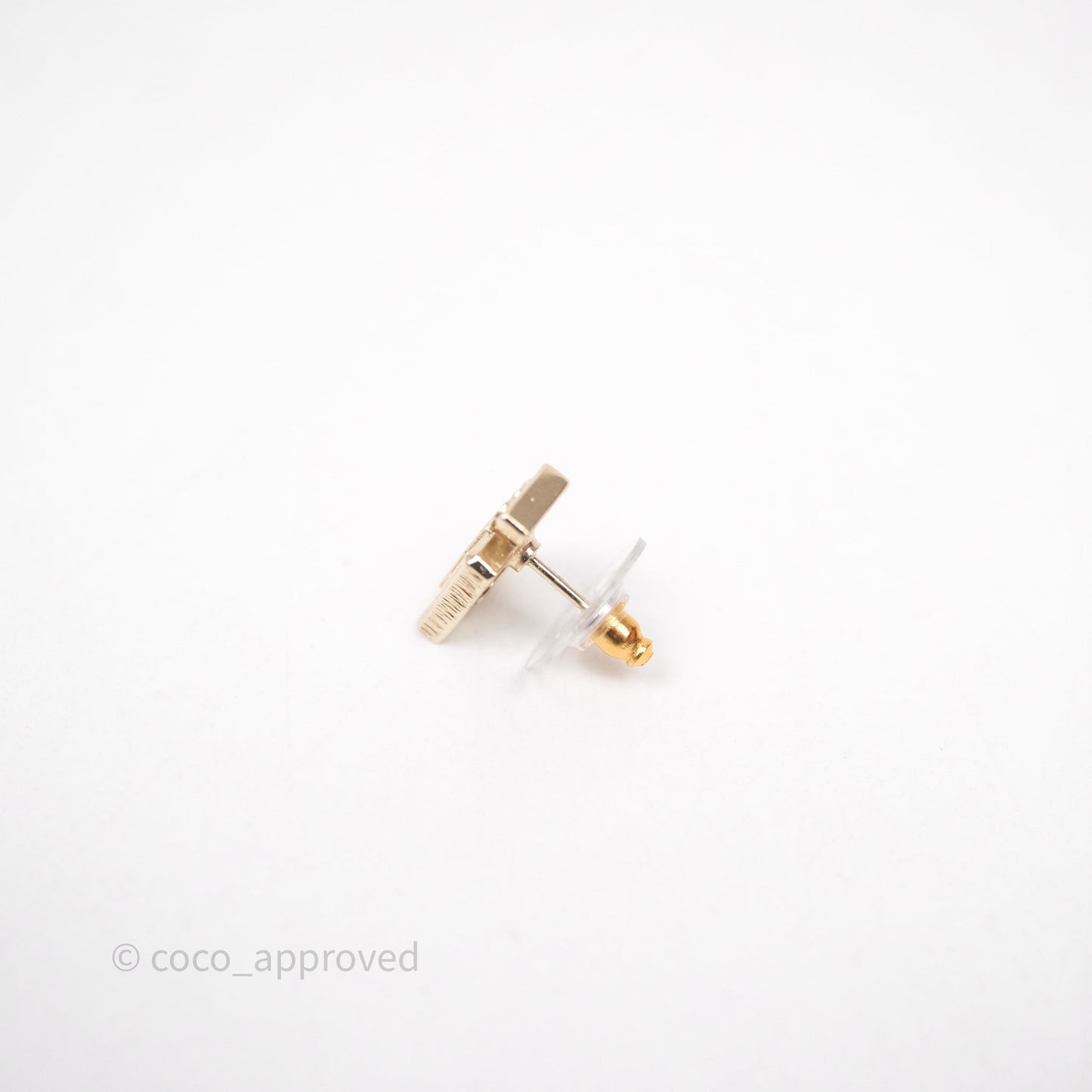 Chanel No.5 Perfume Bottle Earrings Gold Tone 20C