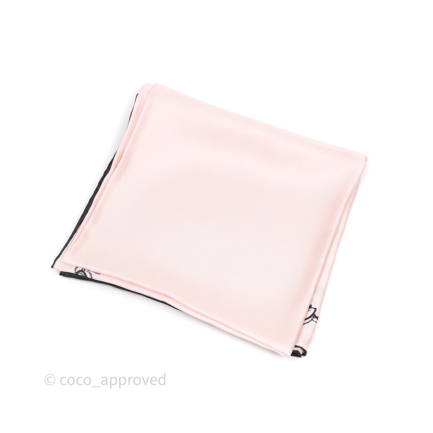 Chanel Logo Pink Silk Scarf 90