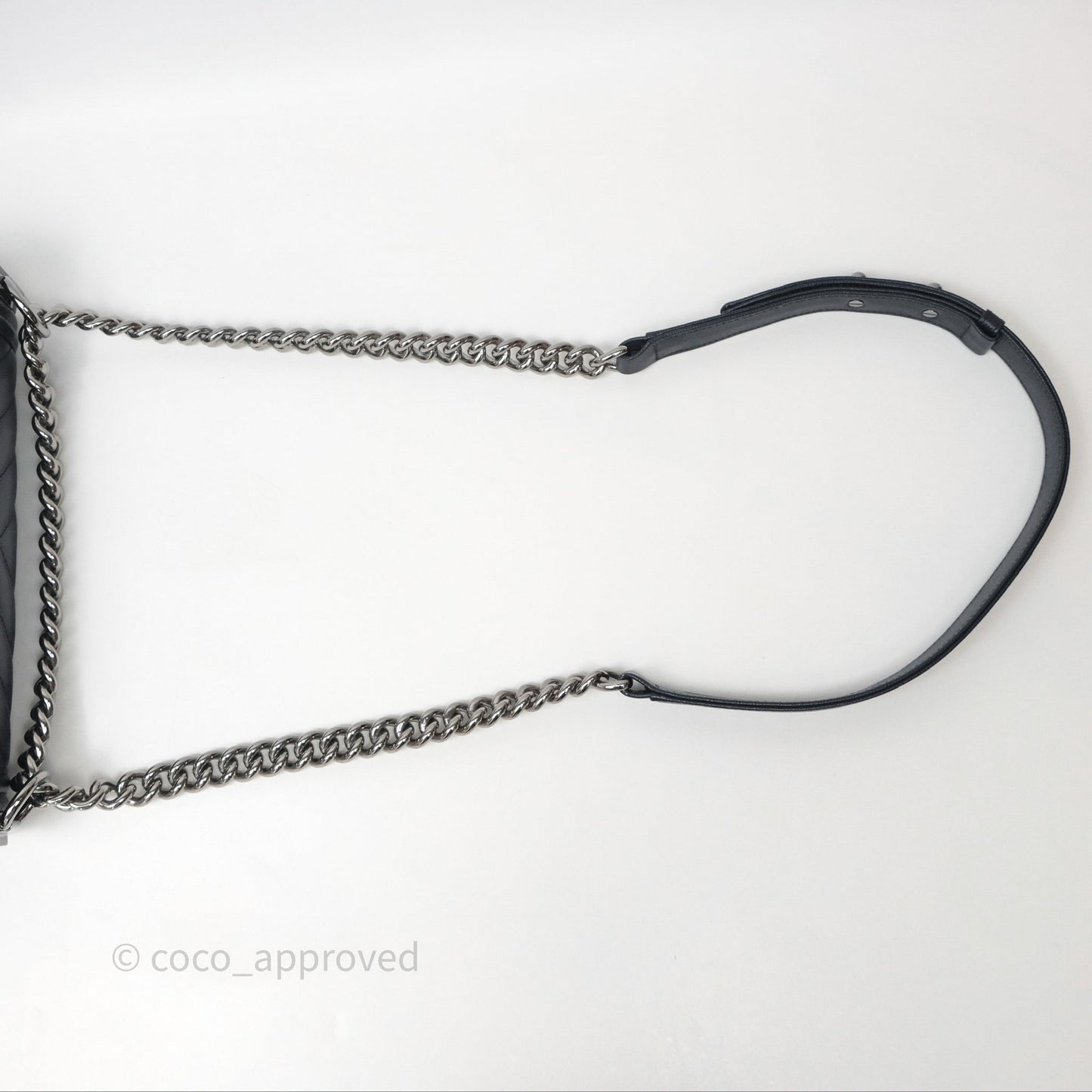 Chanel Medium Boy Chevron Dark Navy Caviar Silver Hardware
