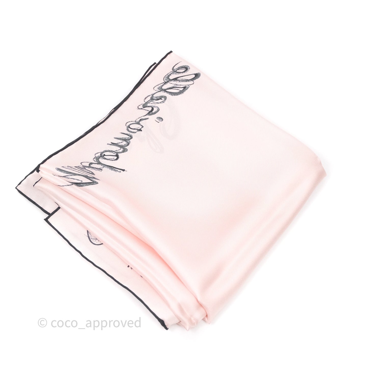 Chanel Logo Pink Silk Scarf 90