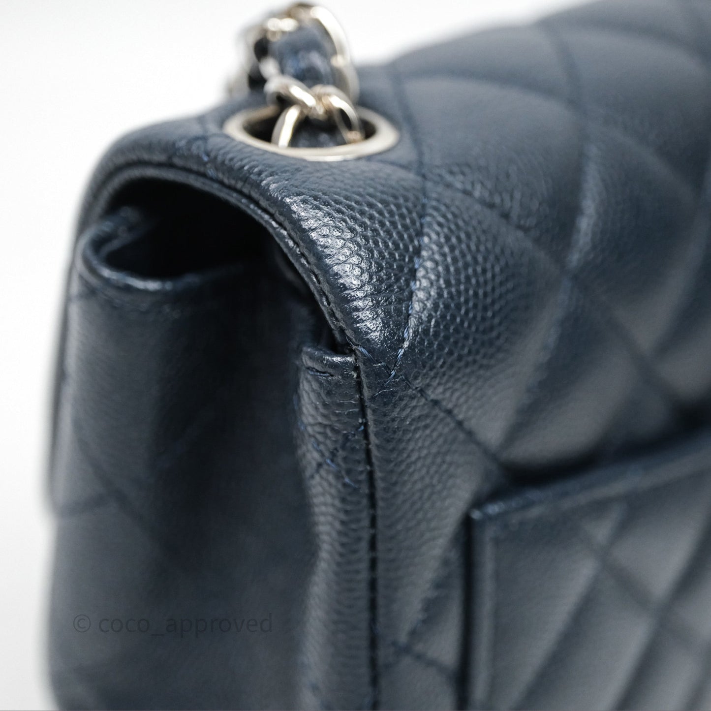 Chanel Quilted Mini Square Navy Caviar Silver Hardware