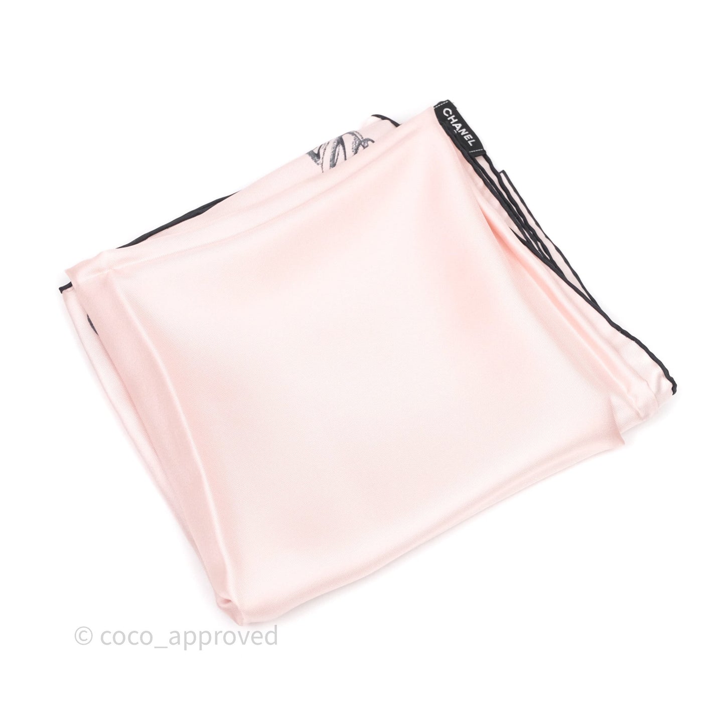 Chanel Logo Pink Silk Scarf 90