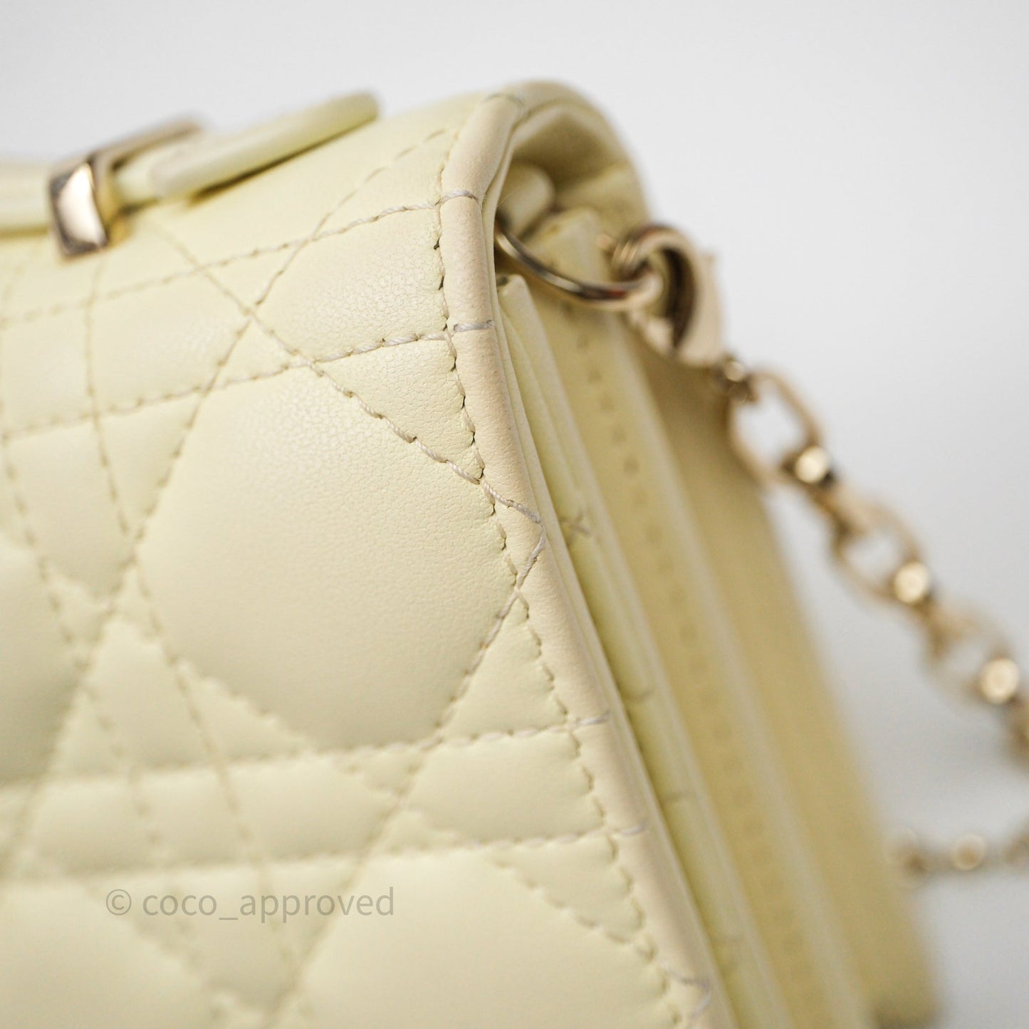 Christian Dior My Dior Mini Bag Yellow Cannage Lambskin Gold Hardware