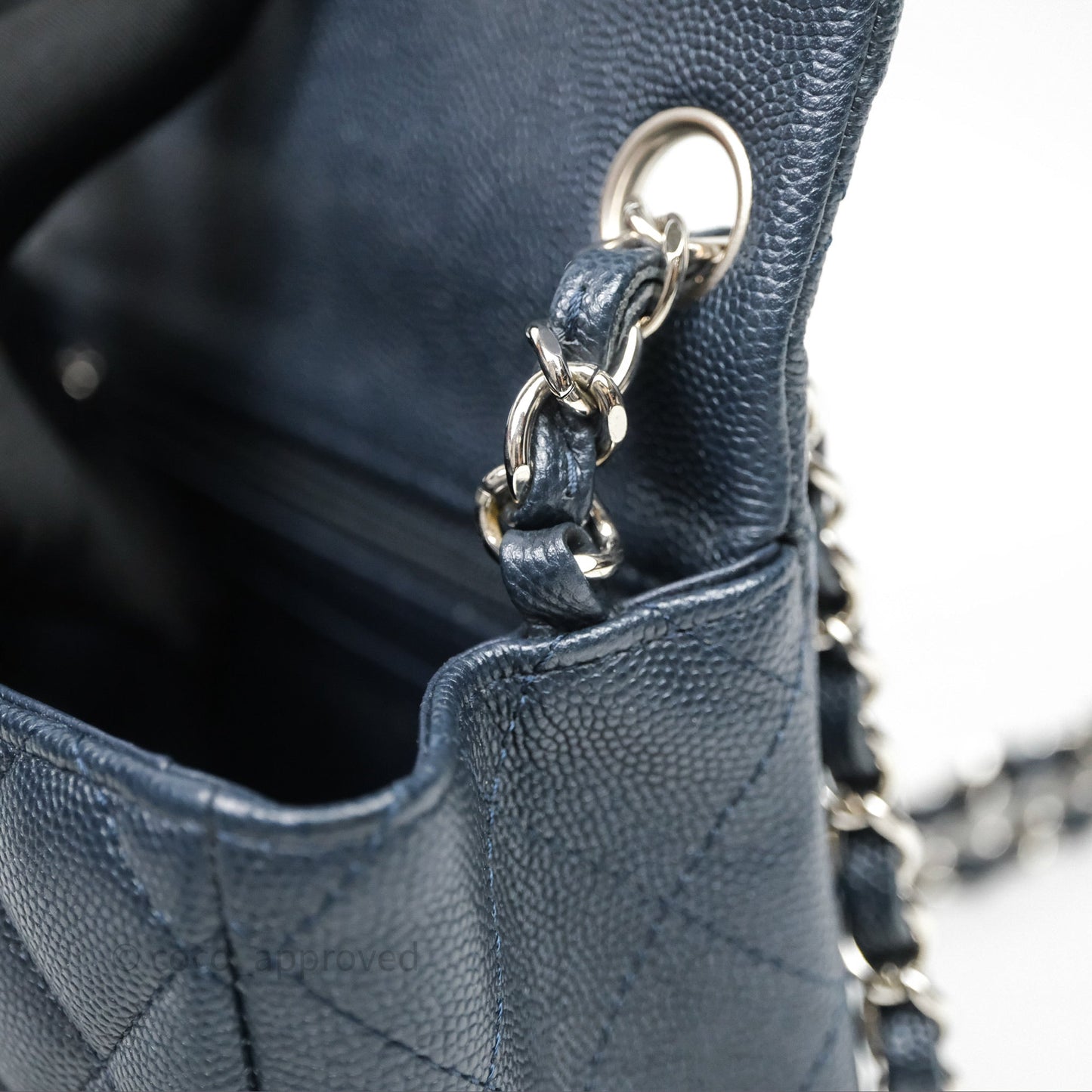 Chanel Quilted Mini Square Navy Caviar Silver Hardware