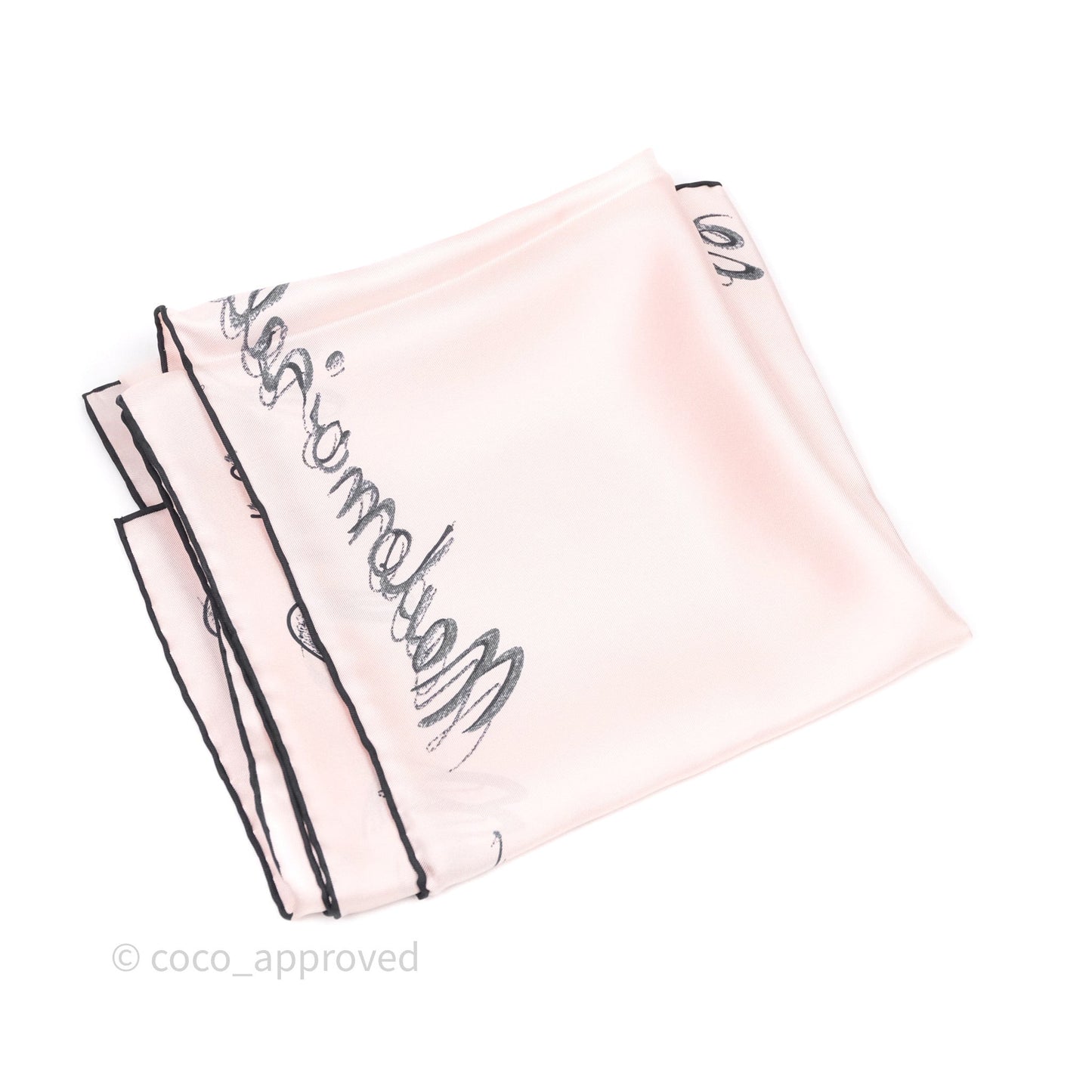 Chanel Logo Pink Silk Scarf 90