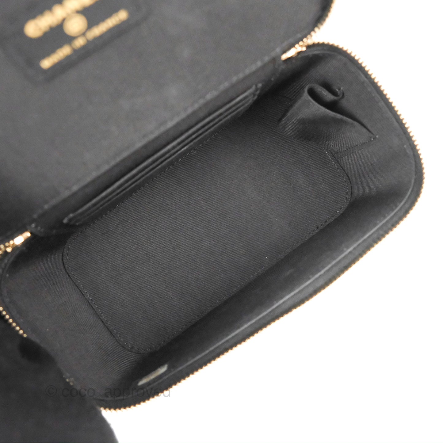 Chanel Vanity Rectangular Top Handle Black Lambskin Gold Hardware