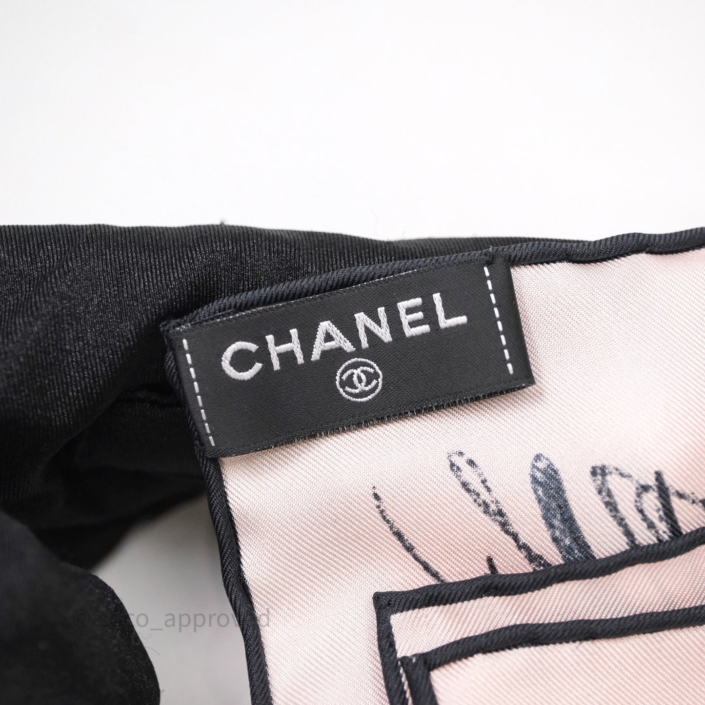 Chanel Logo Pink Silk Scarf 90